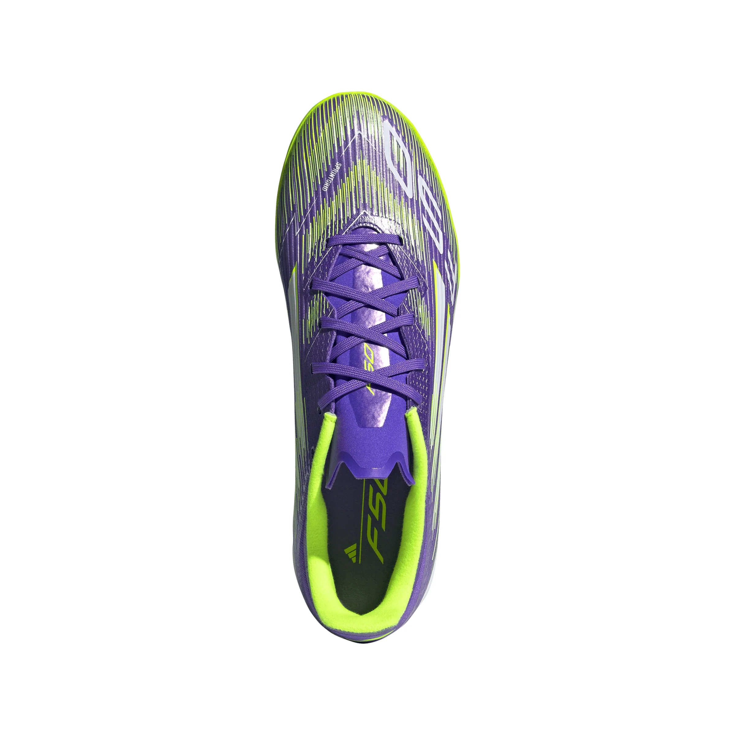 adidas F50 League TF Turf Soccer Cleats - Purple Rush / Cloud White / Lucid Lemon - Image 3