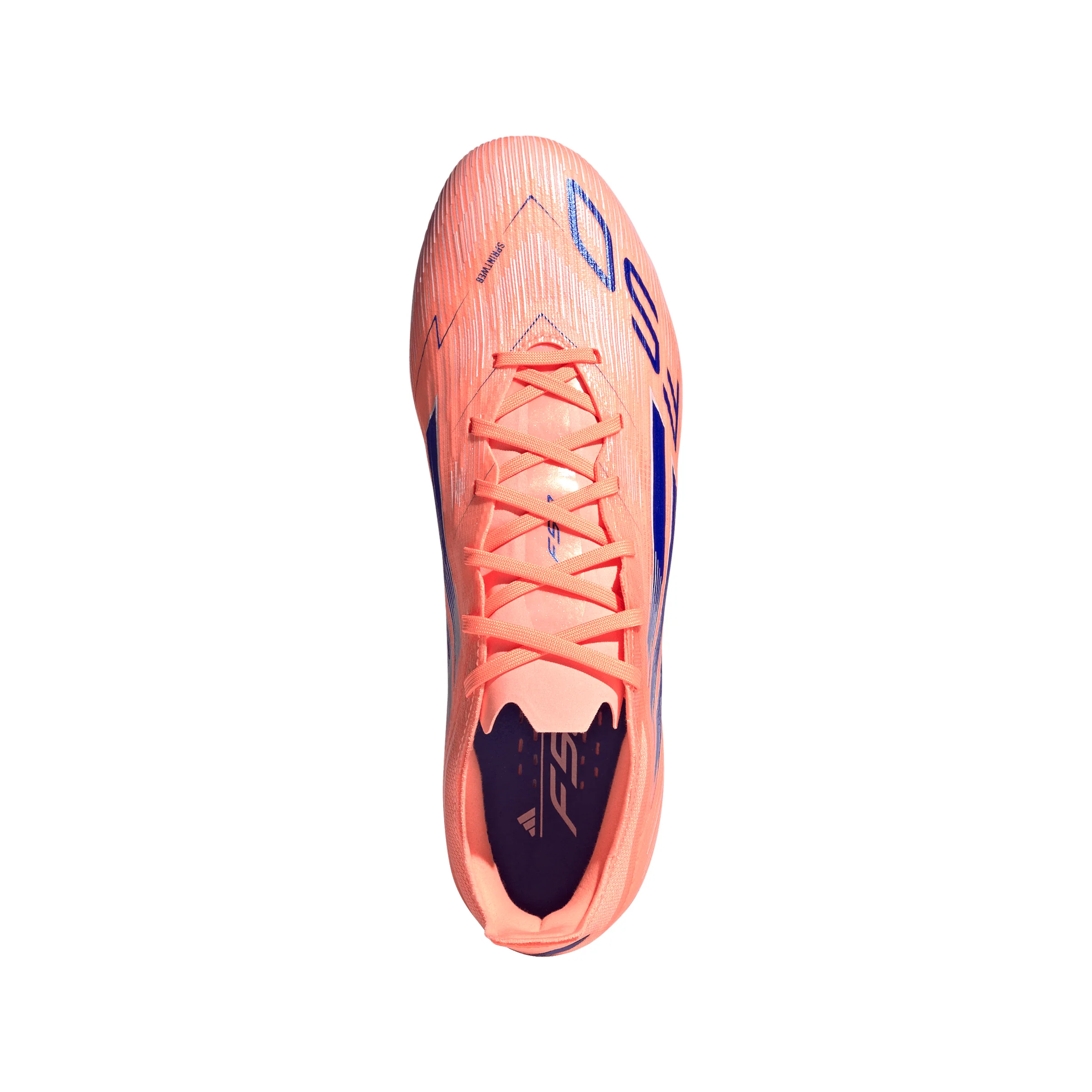 adidas F50 Pro FG Firm Ground Soccer Cleats- Beam Orange / Lucid Blue / Cloud White - Image 4