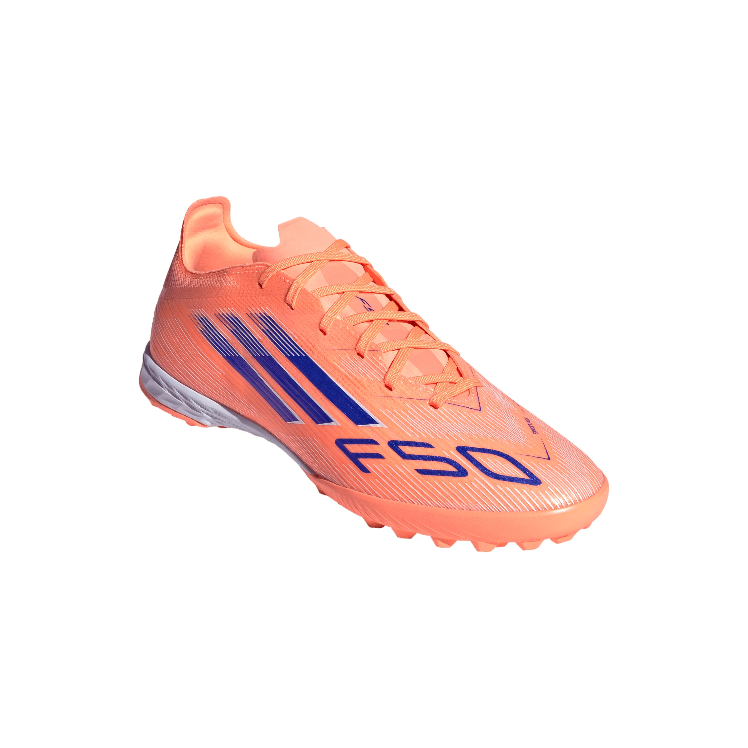 adidas F50 Pro TF Turf Soccer Cleats-  Beam Orange / Lucid Blue / Cloud White - Image 3
