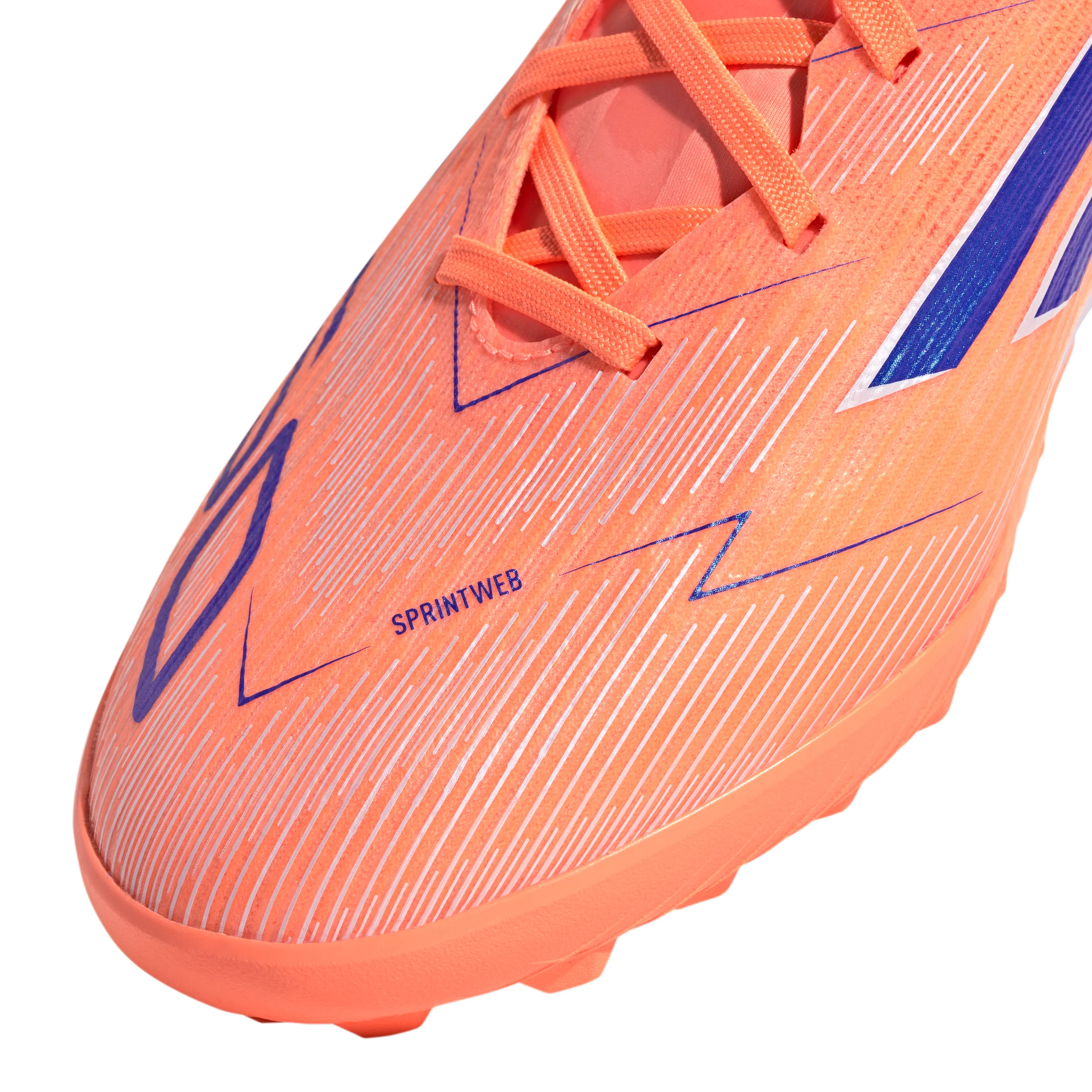 adidas F50 Pro TF Turf Soccer Cleats-  Beam Orange / Lucid Blue / Cloud White - Image 6