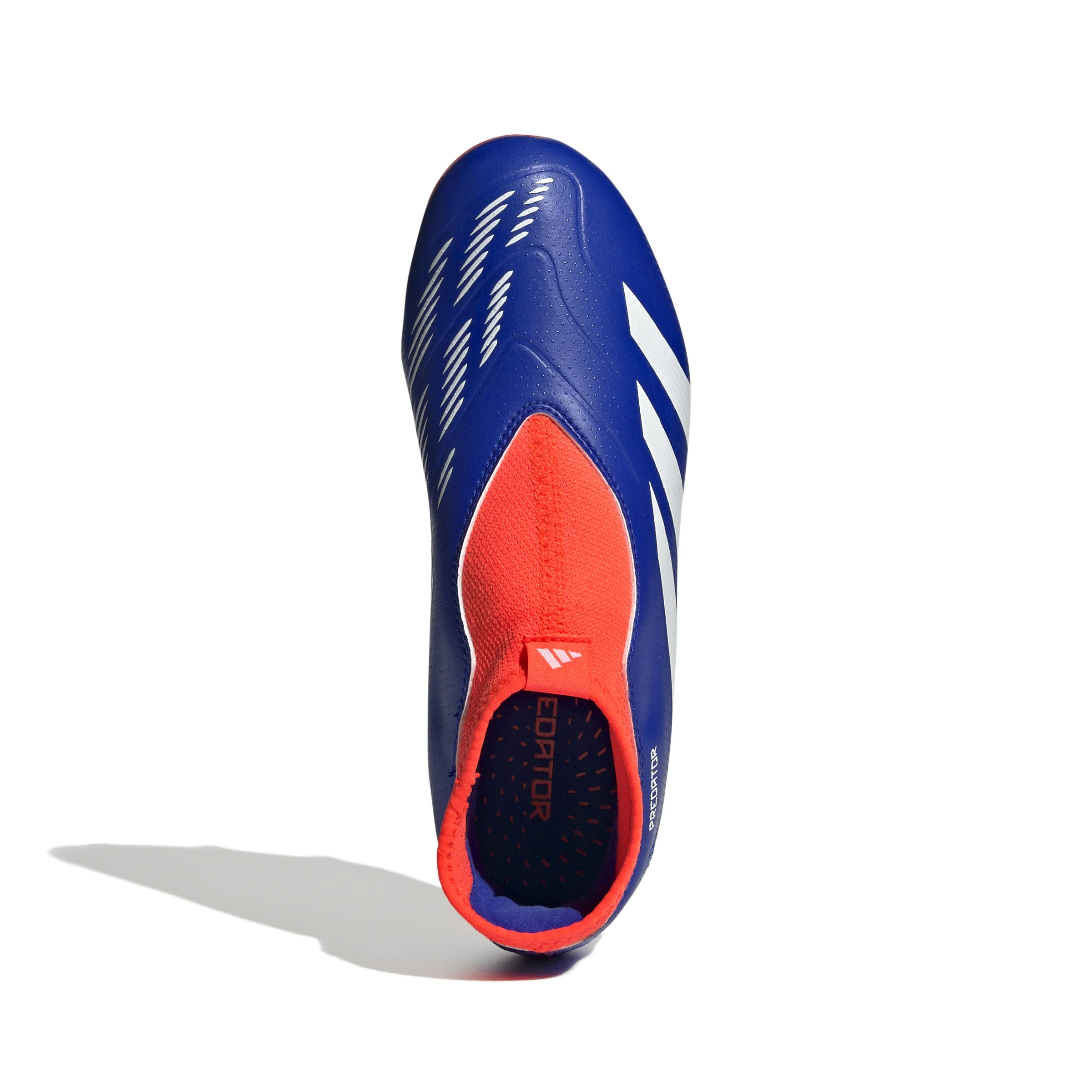 adidas Junior Predator League Laceless FG Firm Ground Soccer Cleats -Lucid Blue / Cloud White /Solar Red - Image 3