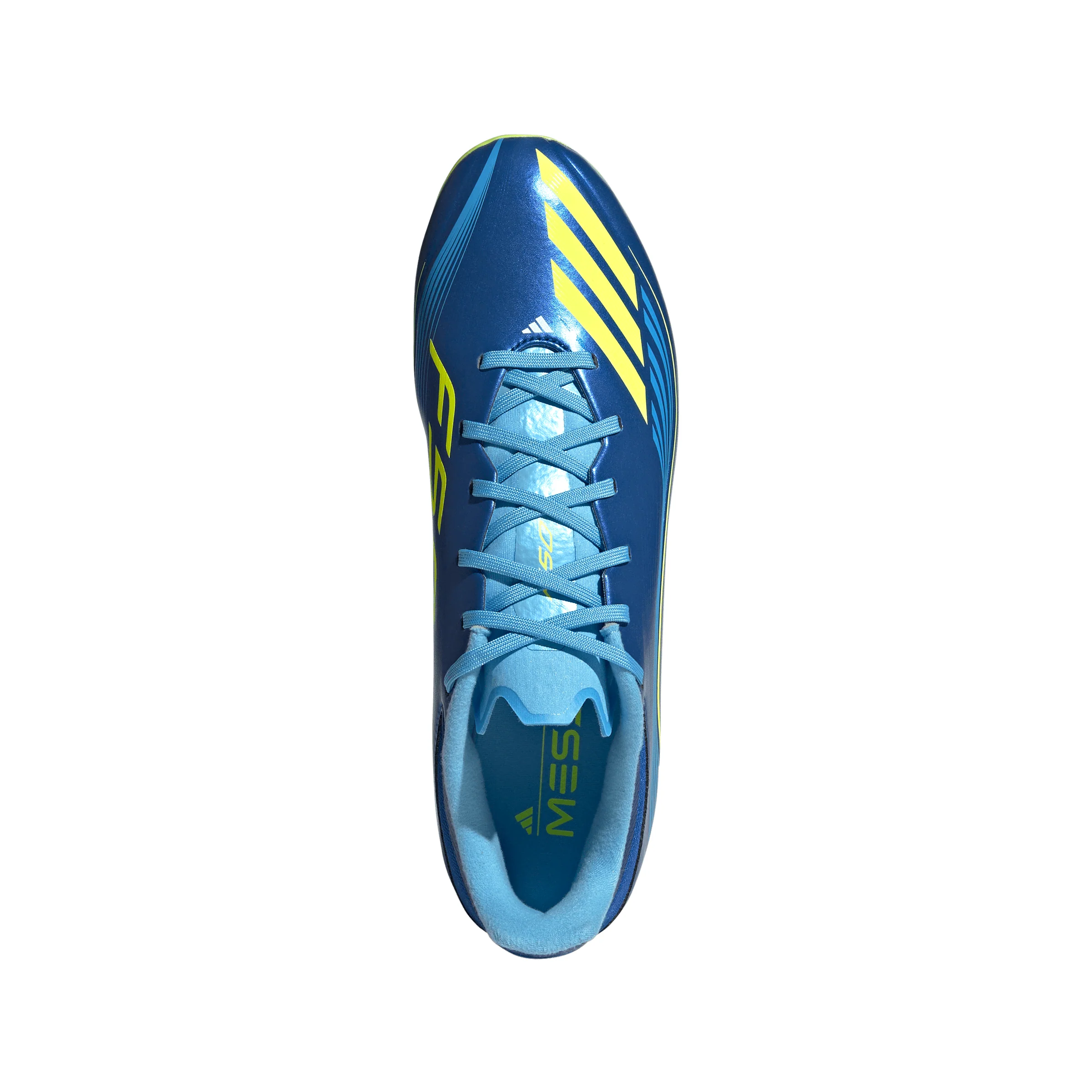 adidas Messi F50 League FG Firm Ground Soccer Cleats-Team Royal Blue/Solar Yellow/Semi Blue Burst - Image 3