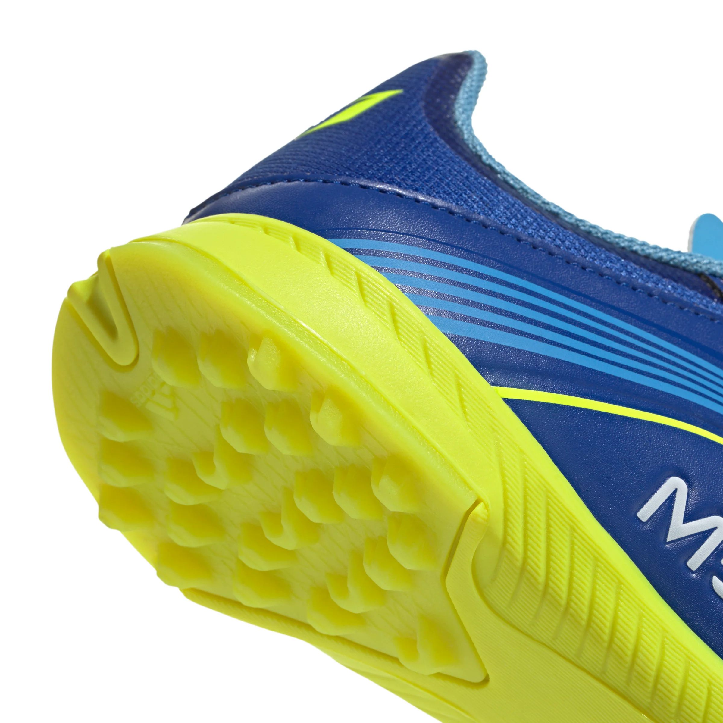 adidas Messi F50 League Junior TF Turf Soccer Cleats- Team Royal Blue/Solar Yellow/Semi Blue Burst - Image 7