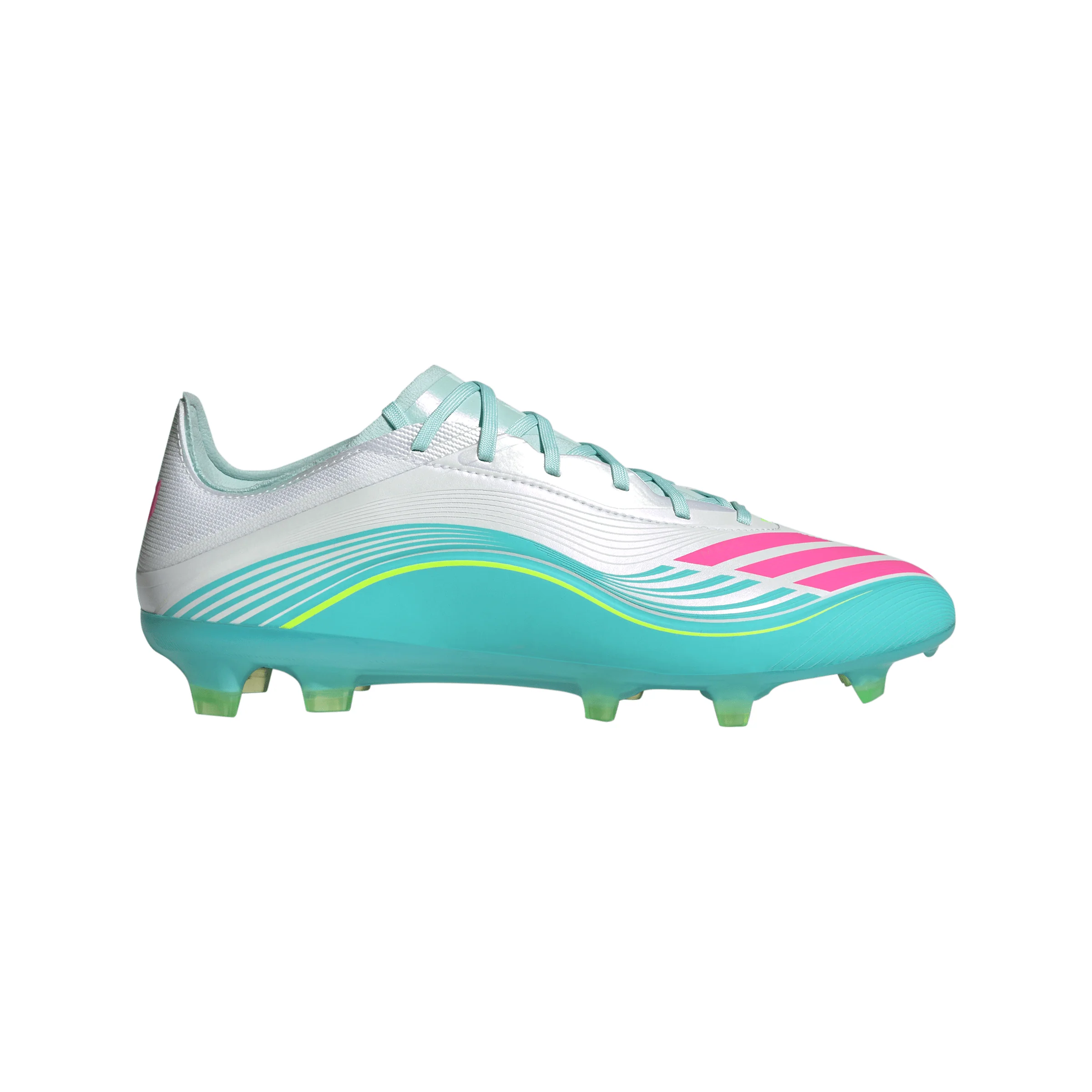 adidas Messi F50 Pro FG Firm Ground Soccer Cleats-Cloud White / Lucid Pink / Flash Aqua