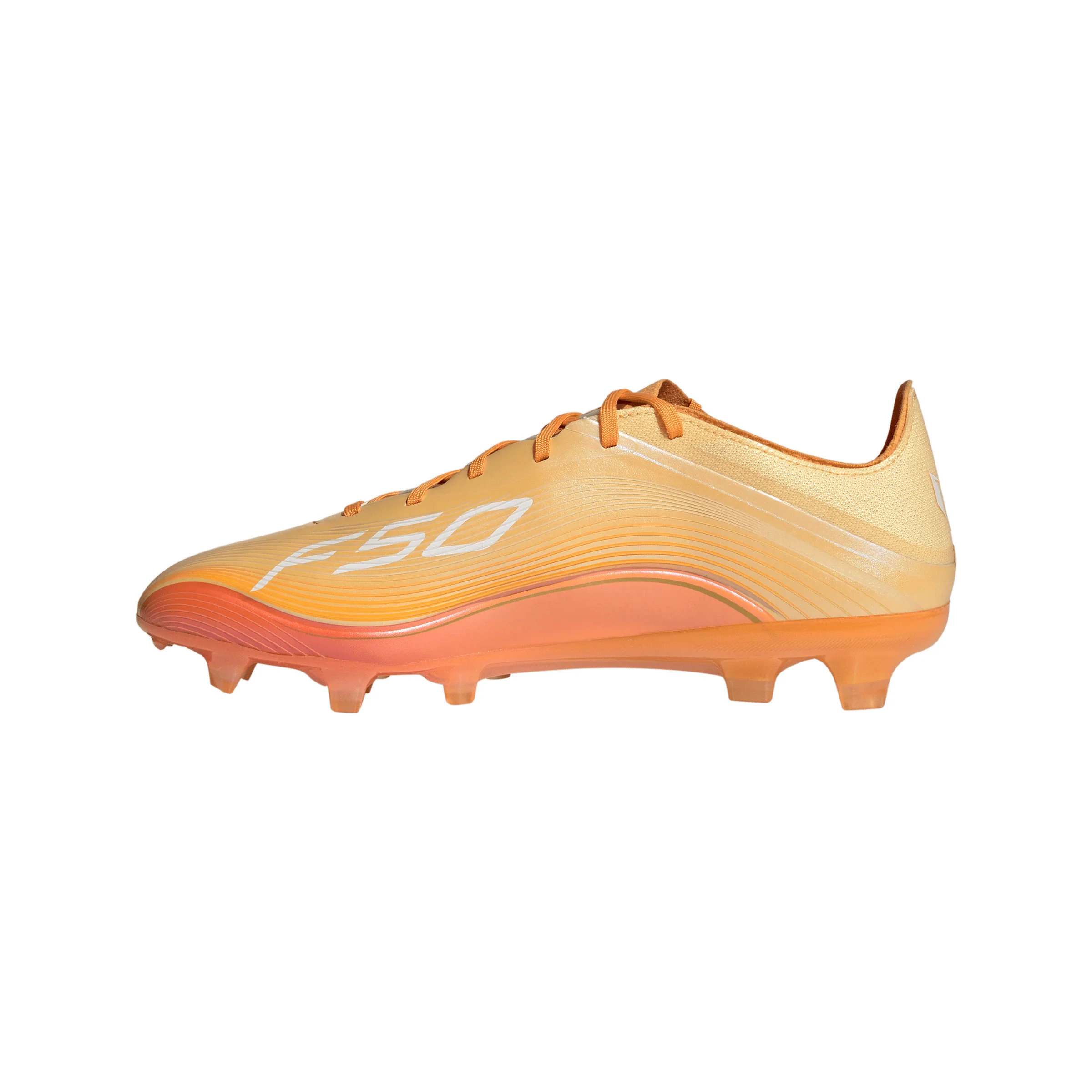 adidas Messi F50 Pro FG Firm Ground Soccer Cleats-Ice Tangerine / Gold Metallic / Pure Tangerine - Image 2