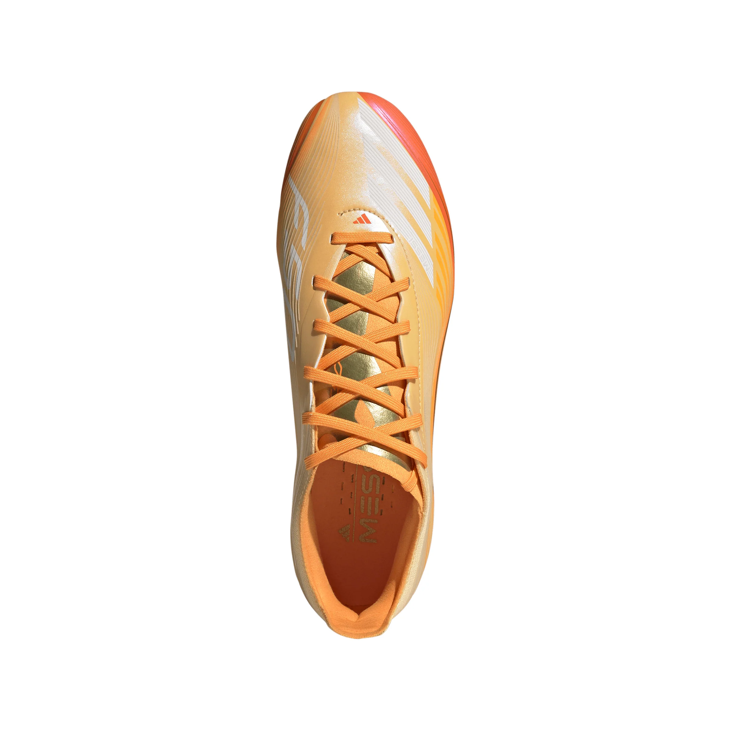 adidas Messi F50 Pro FG Firm Ground Soccer Cleats-Ice Tangerine / Gold Metallic / Pure Tangerine - Image 3