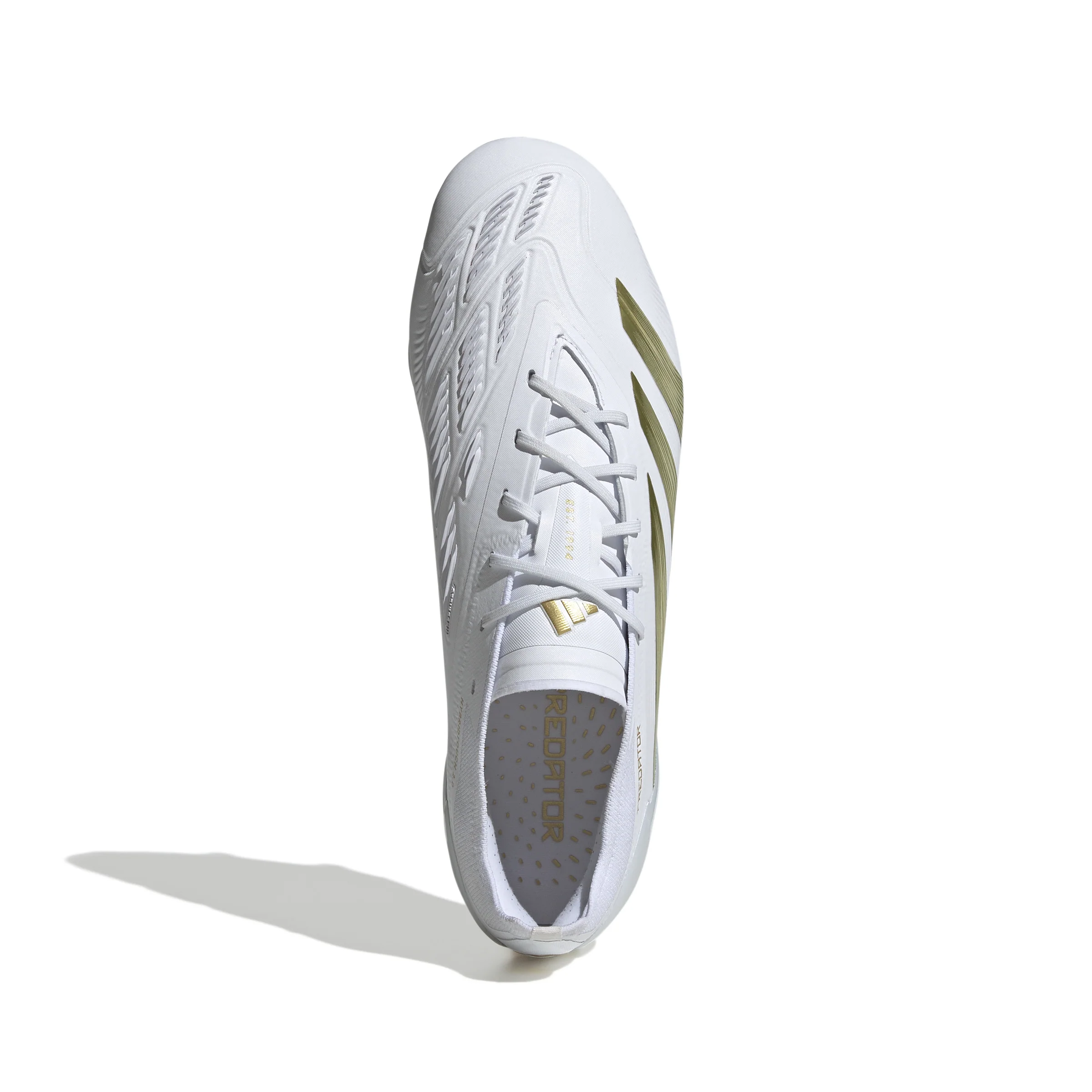 adidas Predator Elite FG Firm Ground Soccer Cleat -Cloud White / Gold Metallic / Cloud White - Image 6