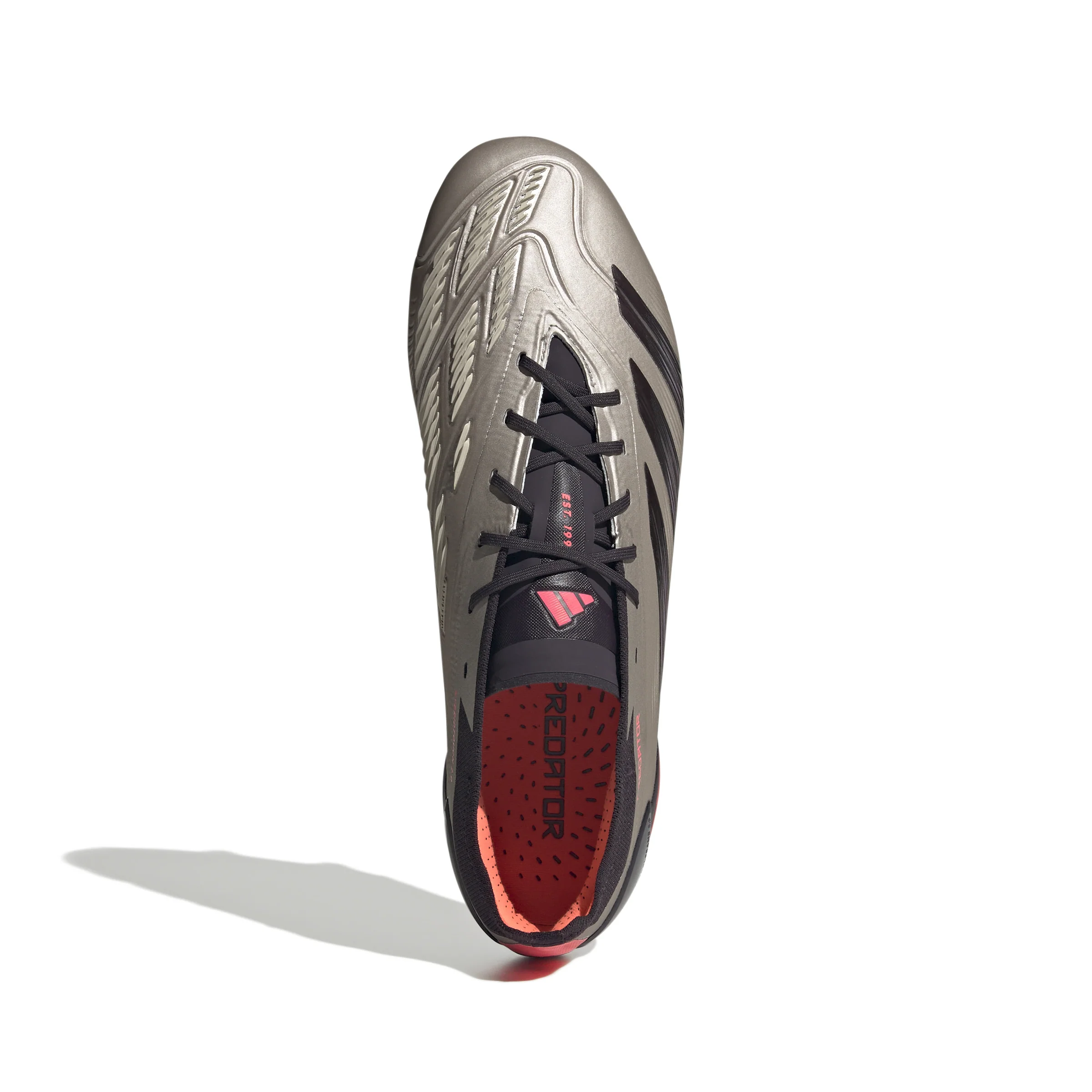 adidas Predator Elite FG Firm Ground Soccer Cleat -Platin Metallic/ Aurora Black/ Turbo - Image 4