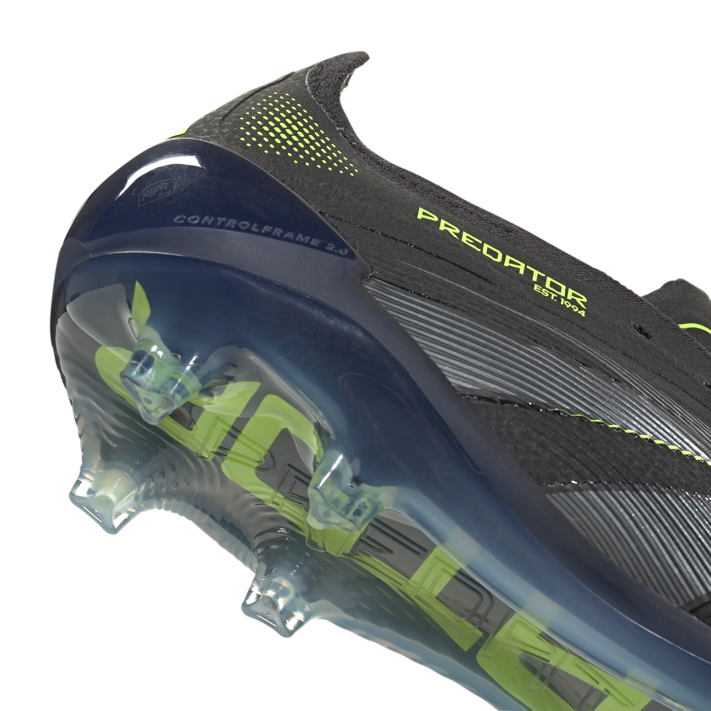 adidas Predator Elite FG Firm Ground Soccer Cleat- Core Black / Carbon / Lucid Lemon - Image 7