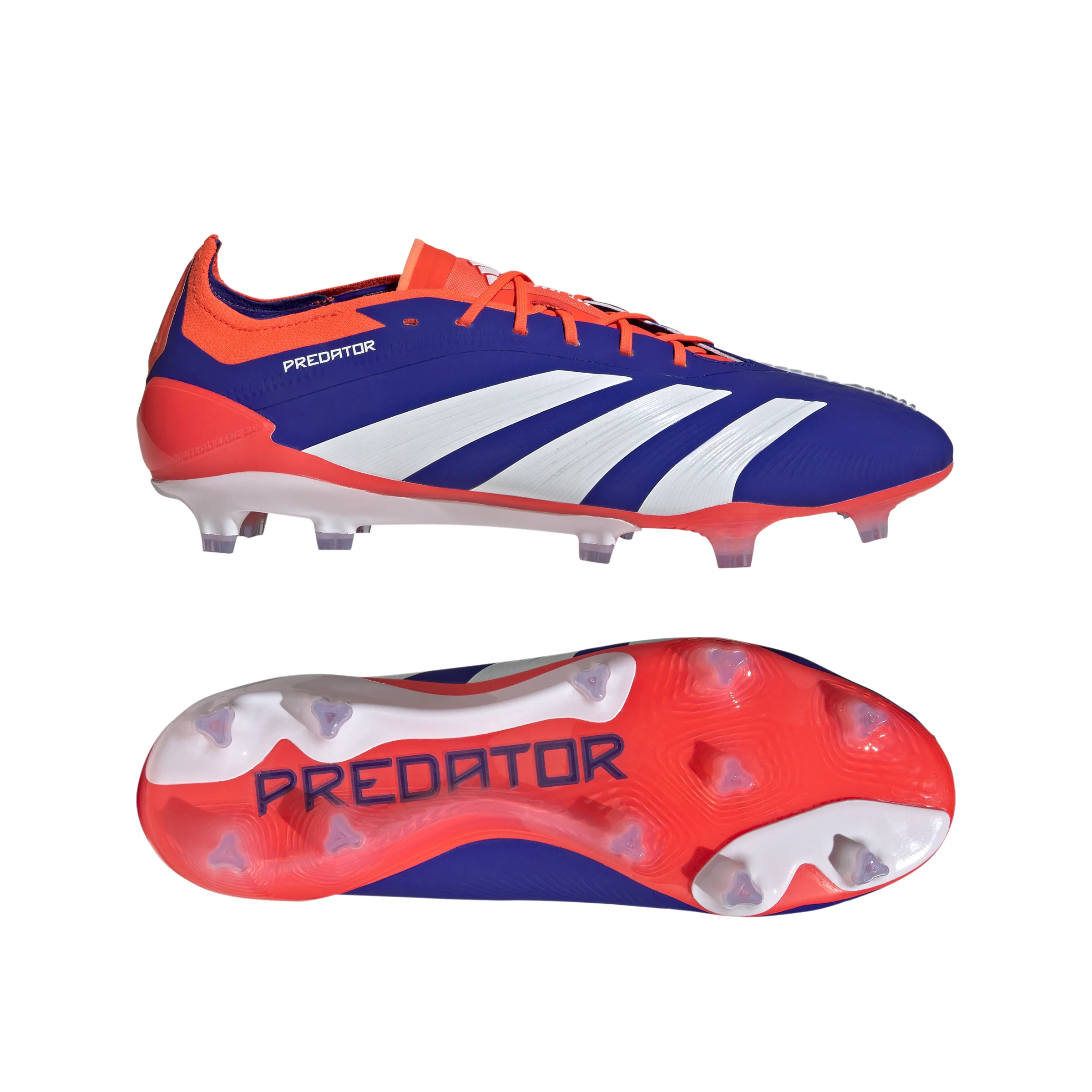 adidas Predator Elite FG Firm Ground Soccer Cleat -Lucid Blue / Cloud White / Solar Red - Image 7