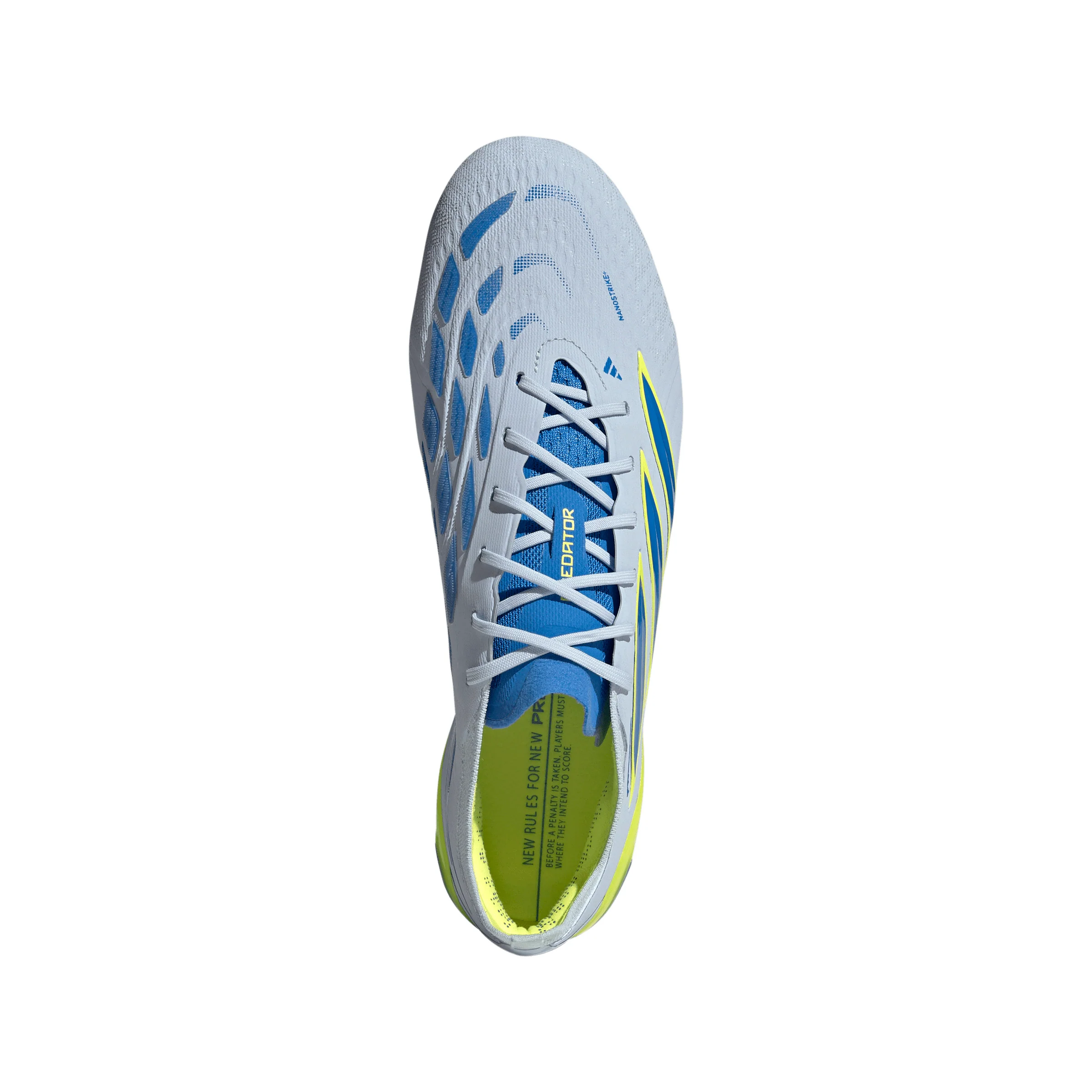 adidas Predator Elite FG Firm Ground Soccer Cleats- Crystal Sky / Ray Blue / Team Solar Yellow 2 - Image 3