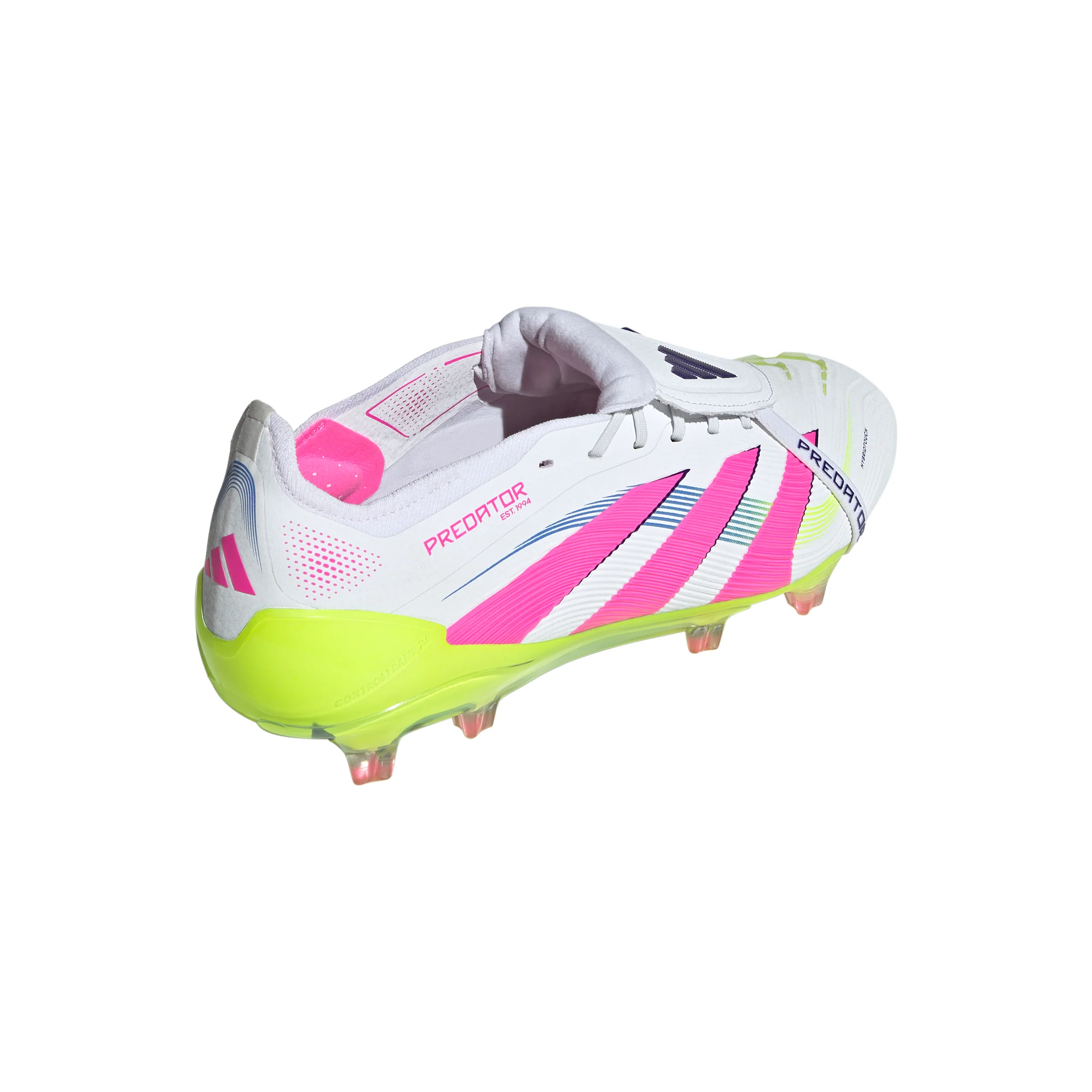 adidas Predator Elite Fold Tongue Firm Ground Cleats FG Firm Ground Soccer Cleat -Cloud White/Lucid Pink/Lucid Lemon - Image 3