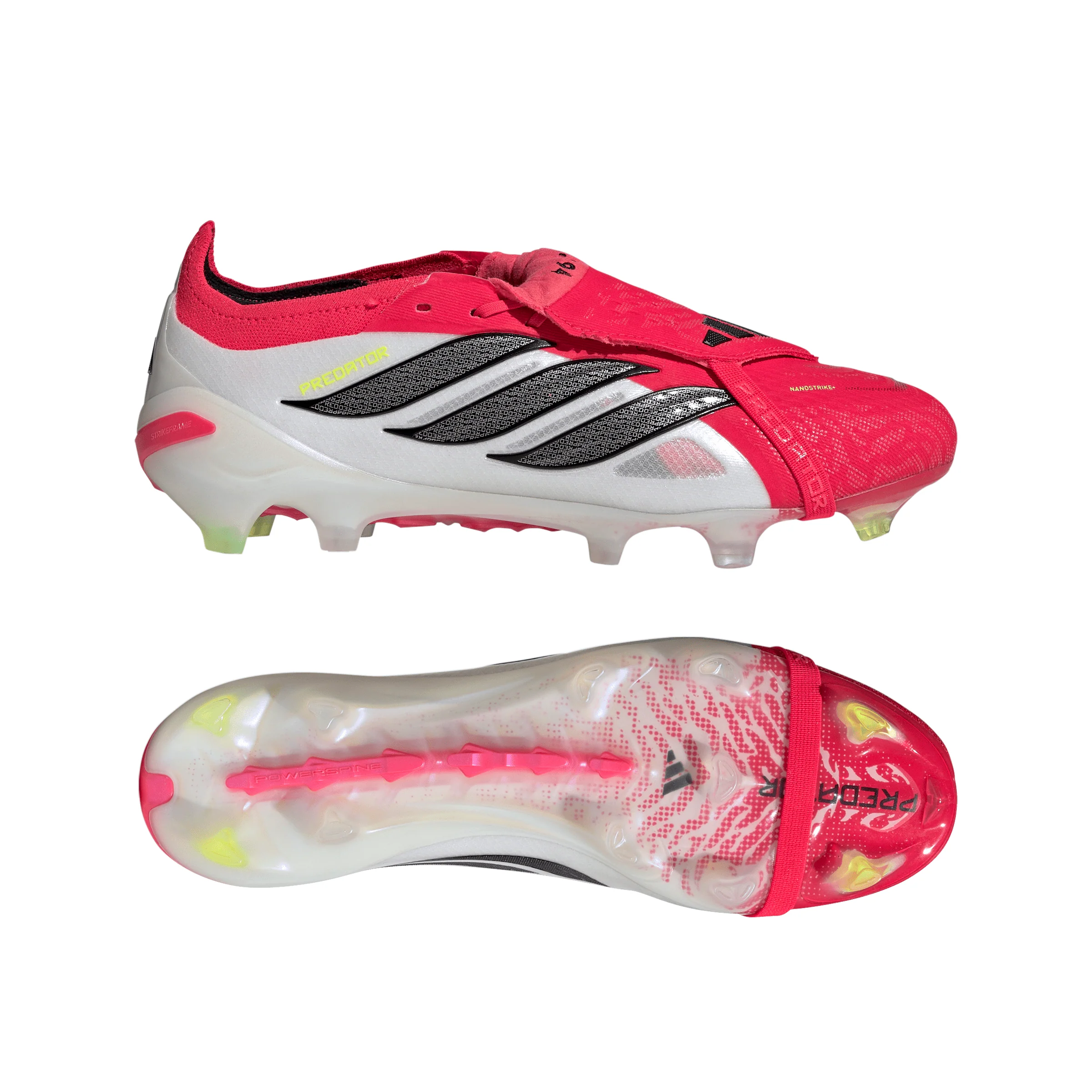 adidas Predator Elite FoldTongue FT FG Firm Ground Soccer Cleats- Lucid Red / Core Black / Cloud White - Image 6