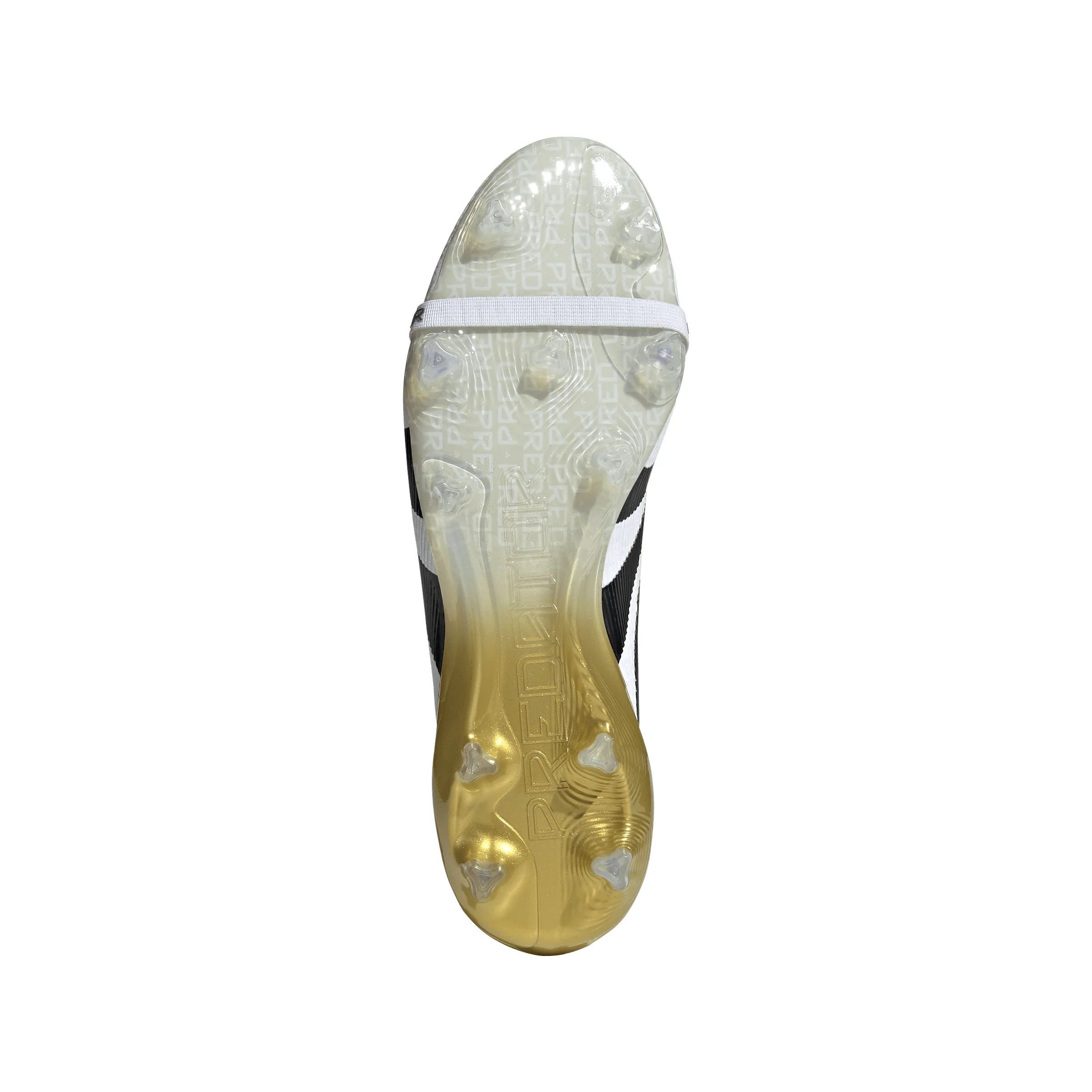adidas Predator Elite FoldTongue FT FG Firm Ground Soccer Cleats- Cloud White /Core Black/Gold Metallic - Image 3