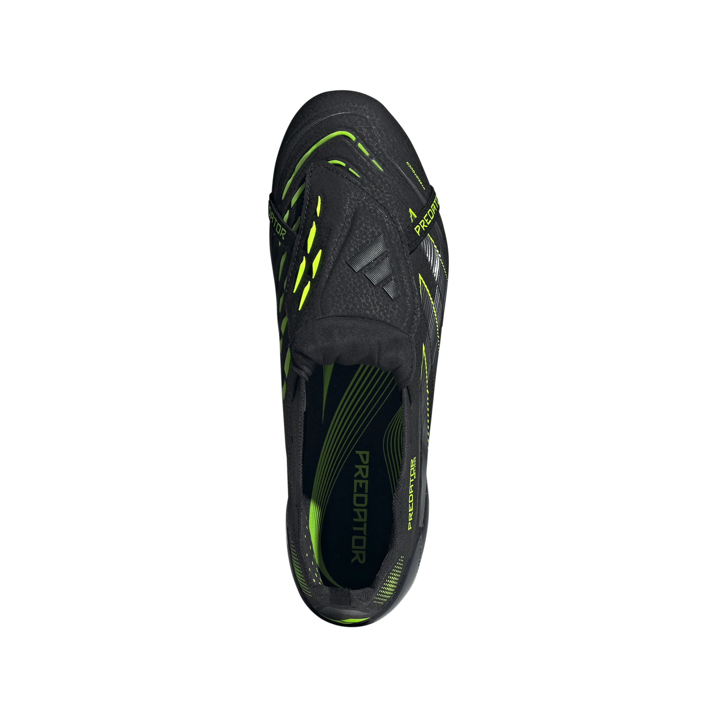 adidas Predator Elite FoldTongue FT FG Firm Ground Soccer Cleats- Core Black / Carbon / Lucid Lemon - Image 3