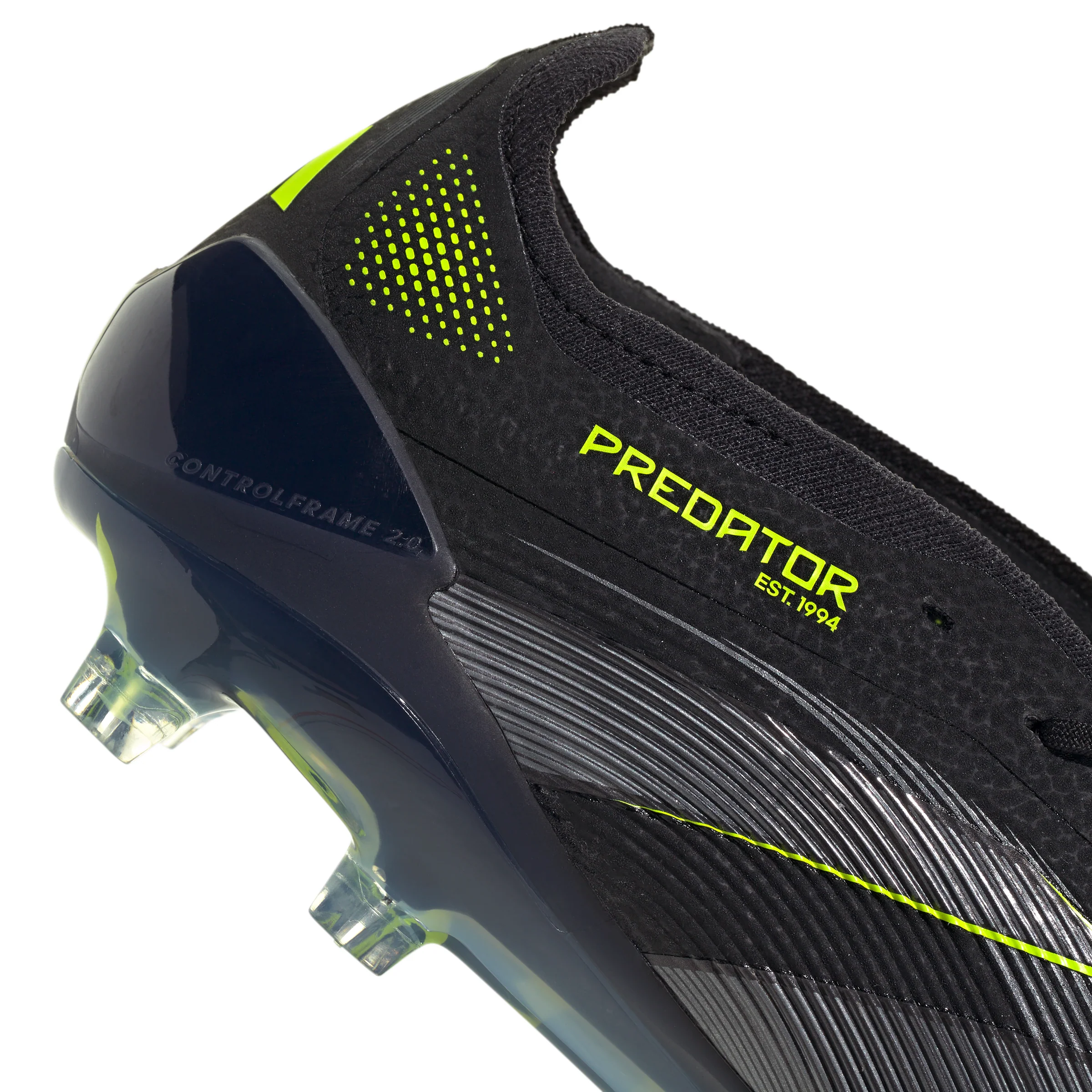 adidas Predator Elite FoldTongue FT FG Firm Ground Soccer Cleats- Core Black / Carbon / Lucid Lemon - Image 7