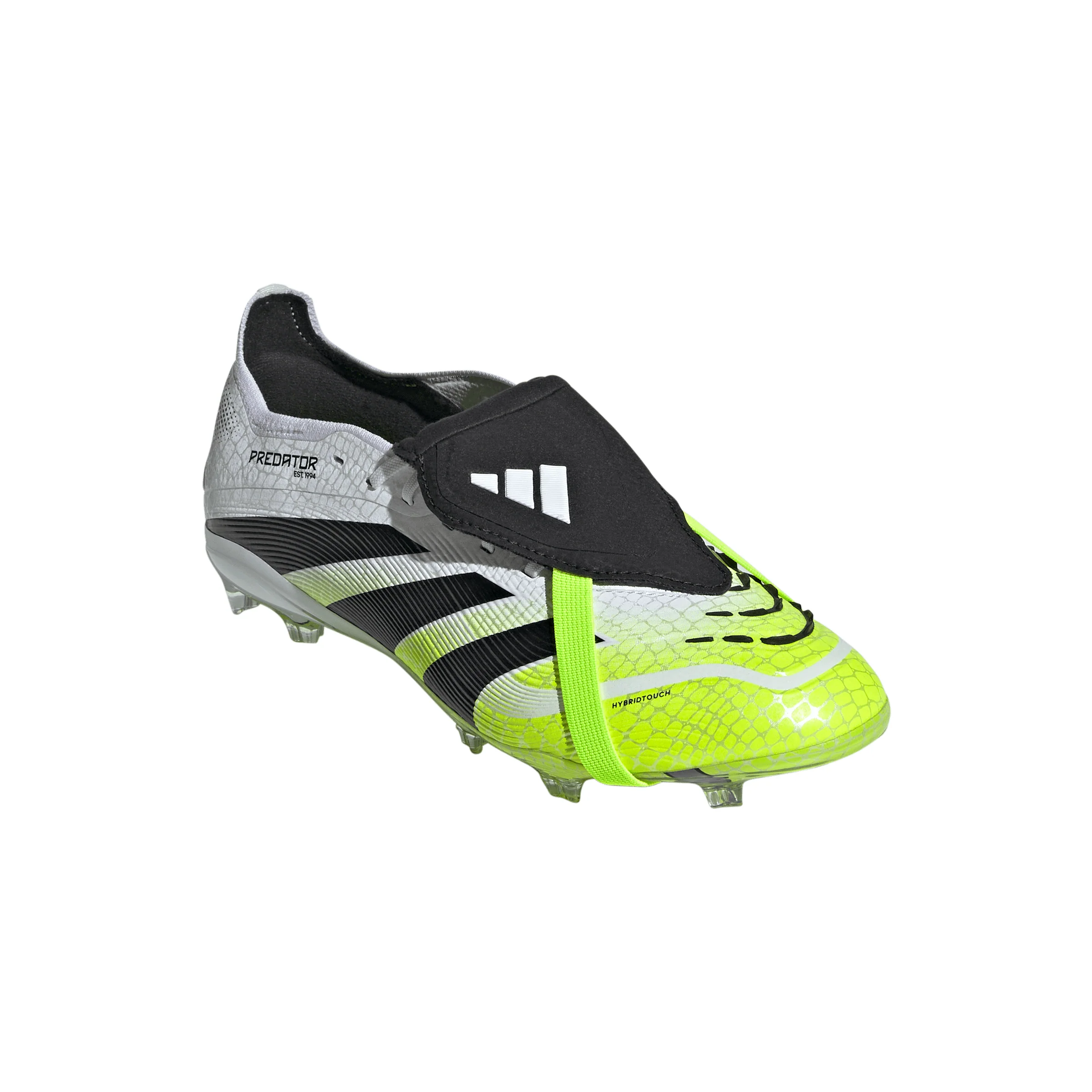 adidas Predator Elite FT FG Junior Fold-Tongue Firm Ground Soccer Cleat -Cloud White / Core Black / Lucid Lemon - Image 4