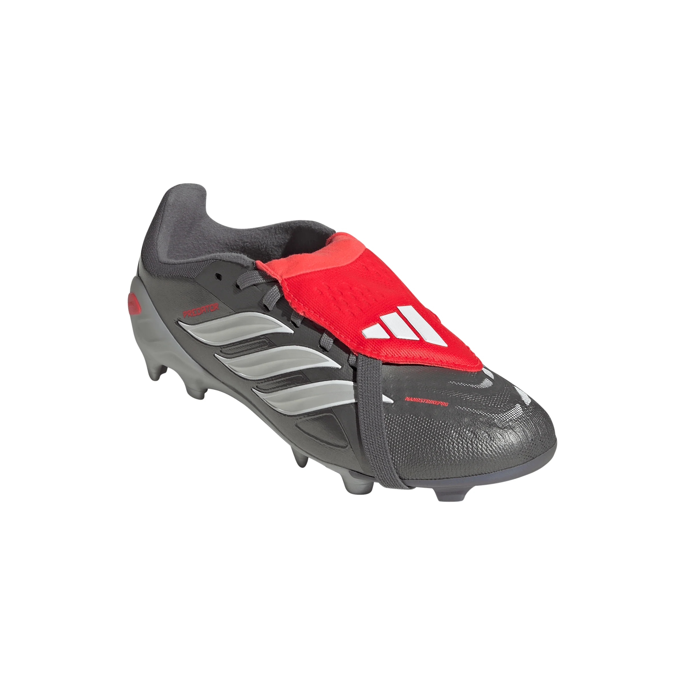 adidas Predator Elite FT FG Junior Fold-Tongue Firm Ground Soccer Cleat- Iron Metallic / Zero Metalic / Lucid Red - Image 5