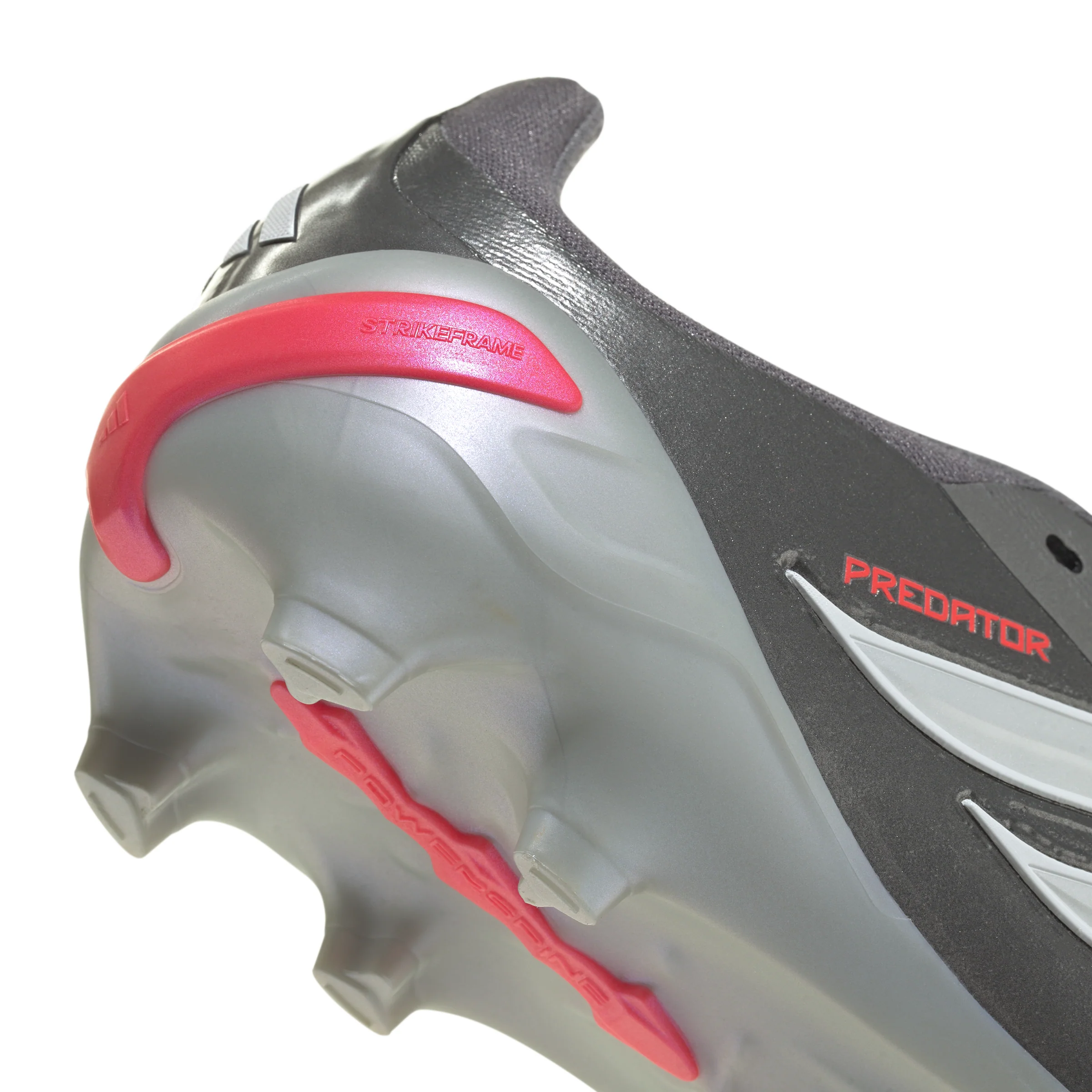adidas Predator Elite FT FG Junior Fold-Tongue Firm Ground Soccer Cleat- Iron Metallic / Zero Metalic / Lucid Red - Image 6