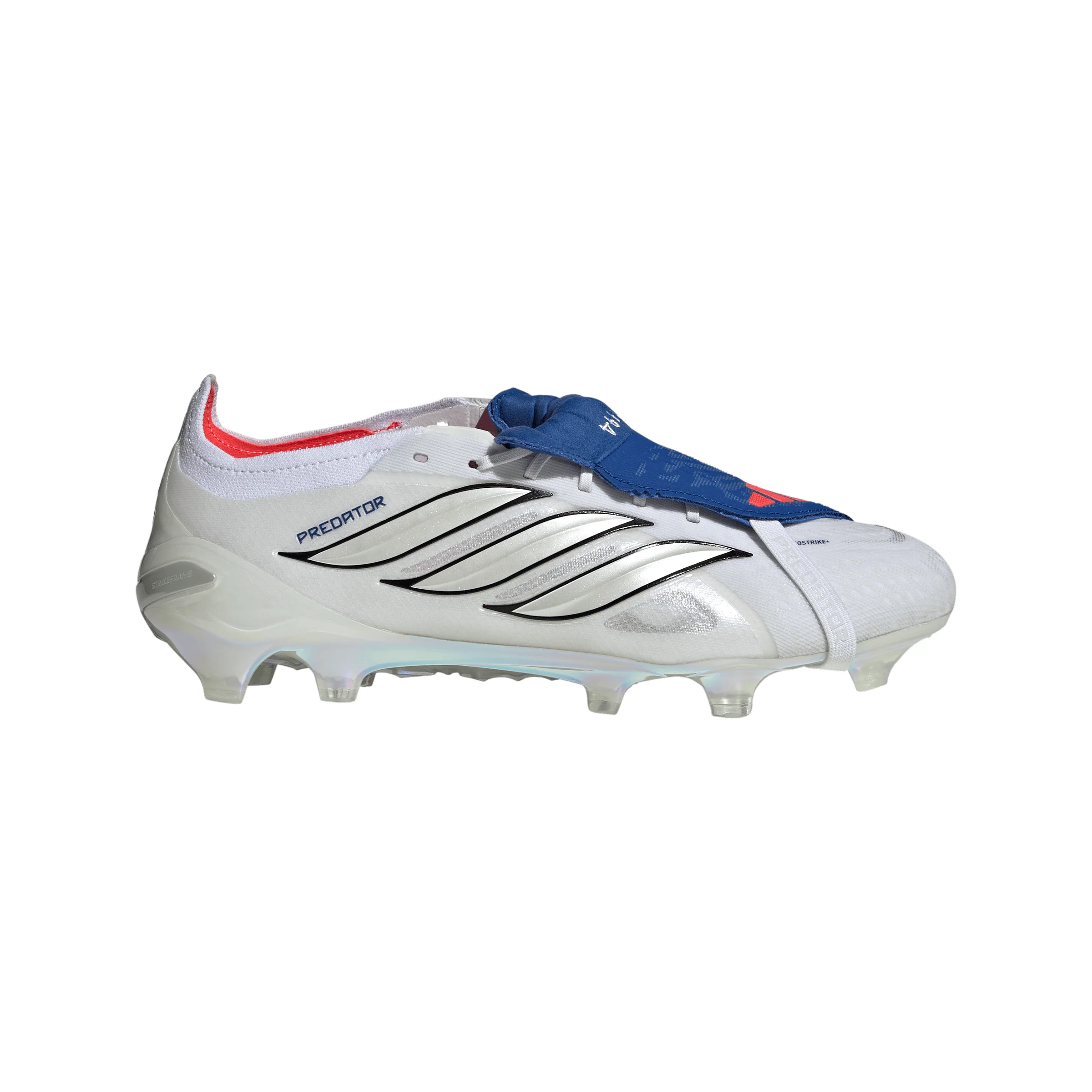 adidas Predator Jude Bellingham Elite FoldTongue FT FG Firm Ground Soccer Cleats- Cloud White / Zero Metalic / Royal Blue