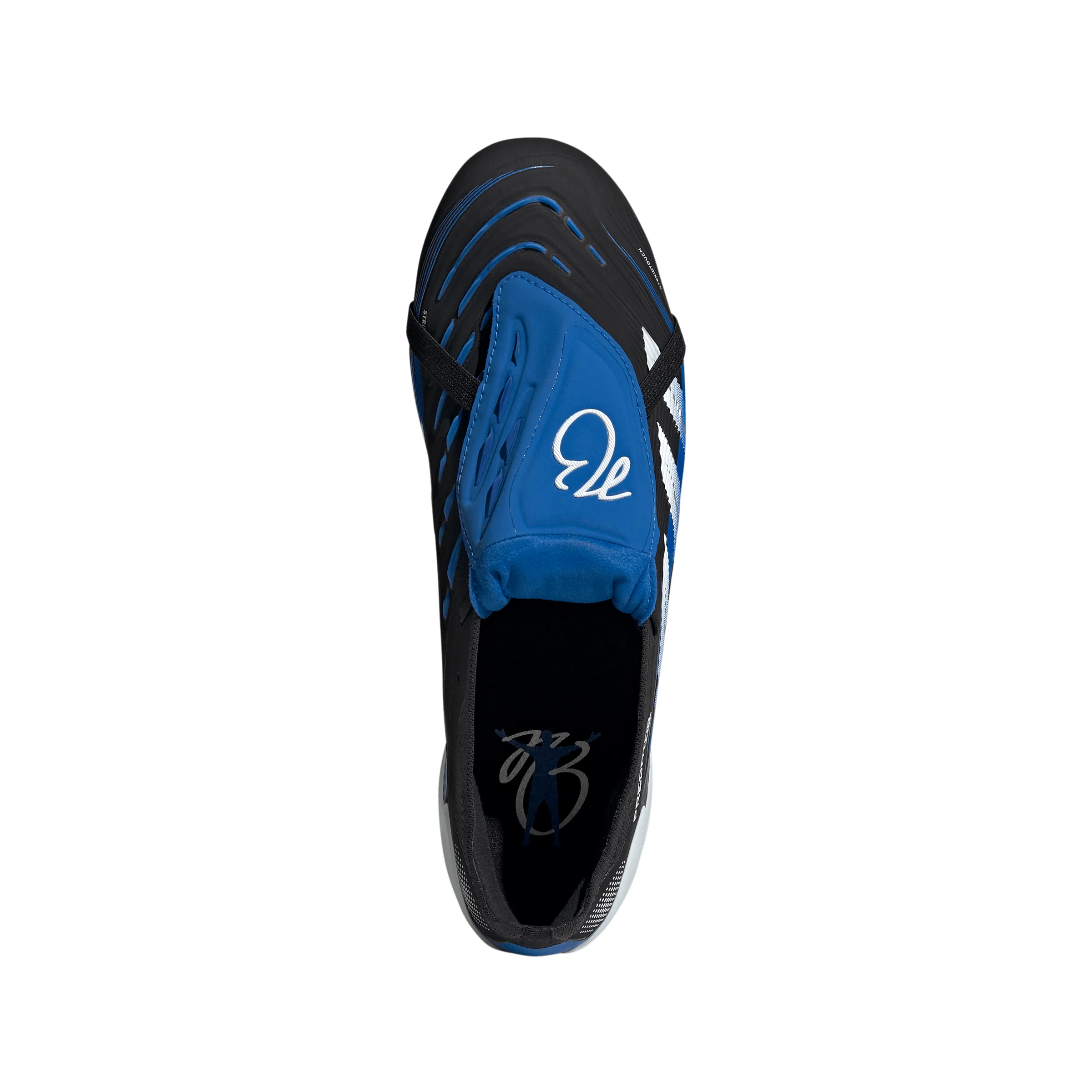 adidas Predator Jude Bellingham Elite FoldTongue FT FG Firm Ground Soccer Cleats- Core Black / Cloud White / Glow Blue - Image 4