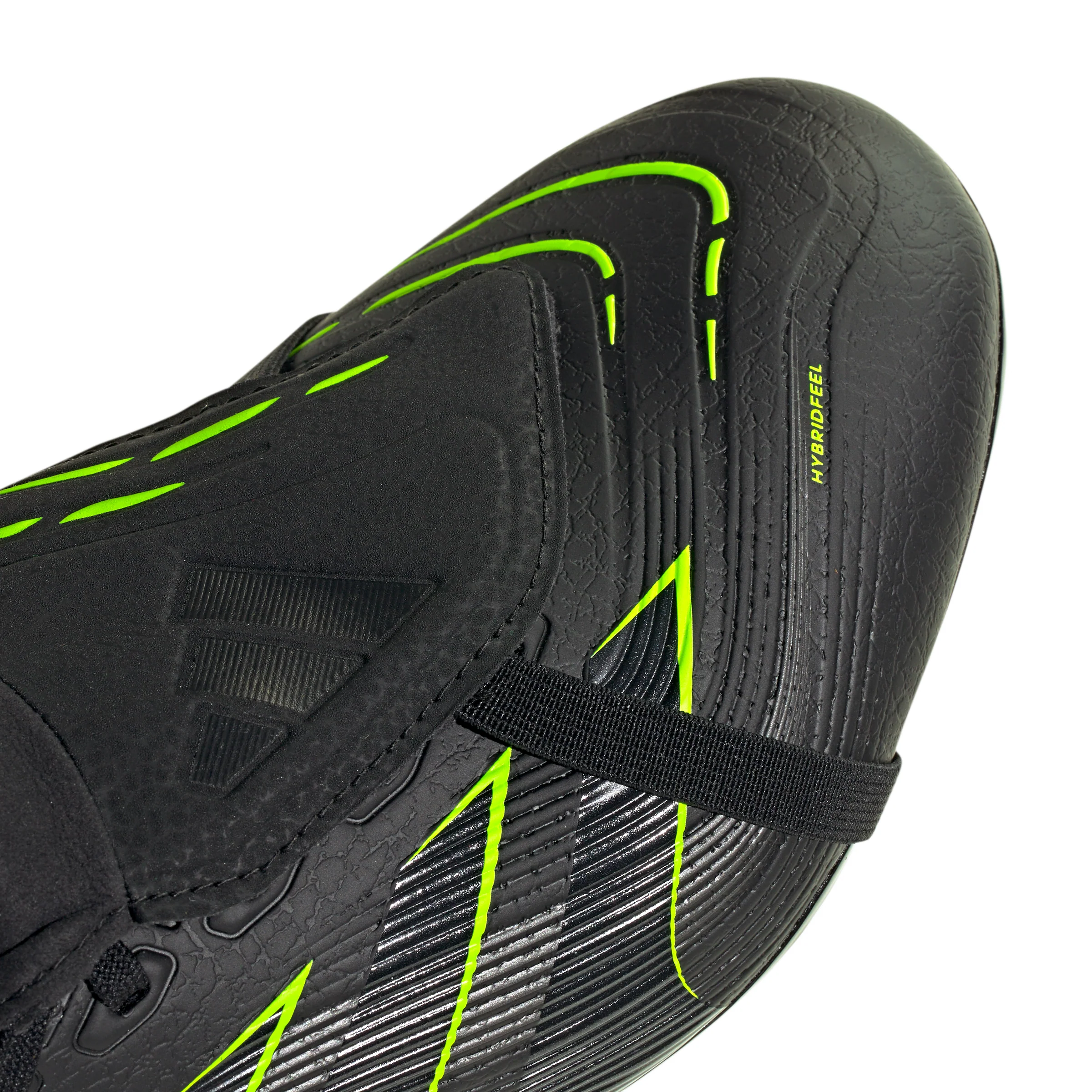 adidas Predator League FoldTongue FG Firm Ground Soccer Cleat -Core Black / Carbon / Lucid Lemon - Image 6