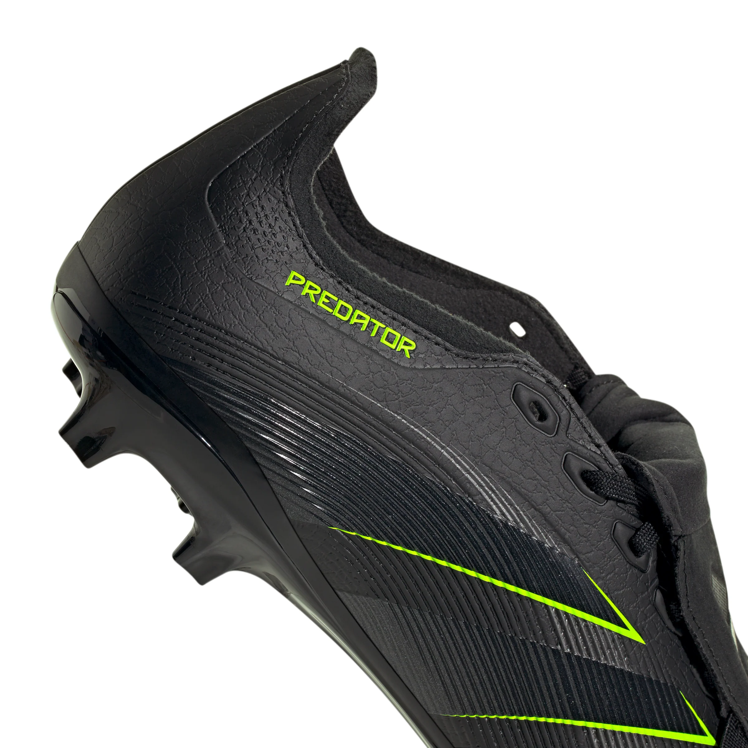 adidas Predator League FoldTongue FG Firm Ground Soccer Cleat -Core Black / Carbon / Lucid Lemon - Image 7