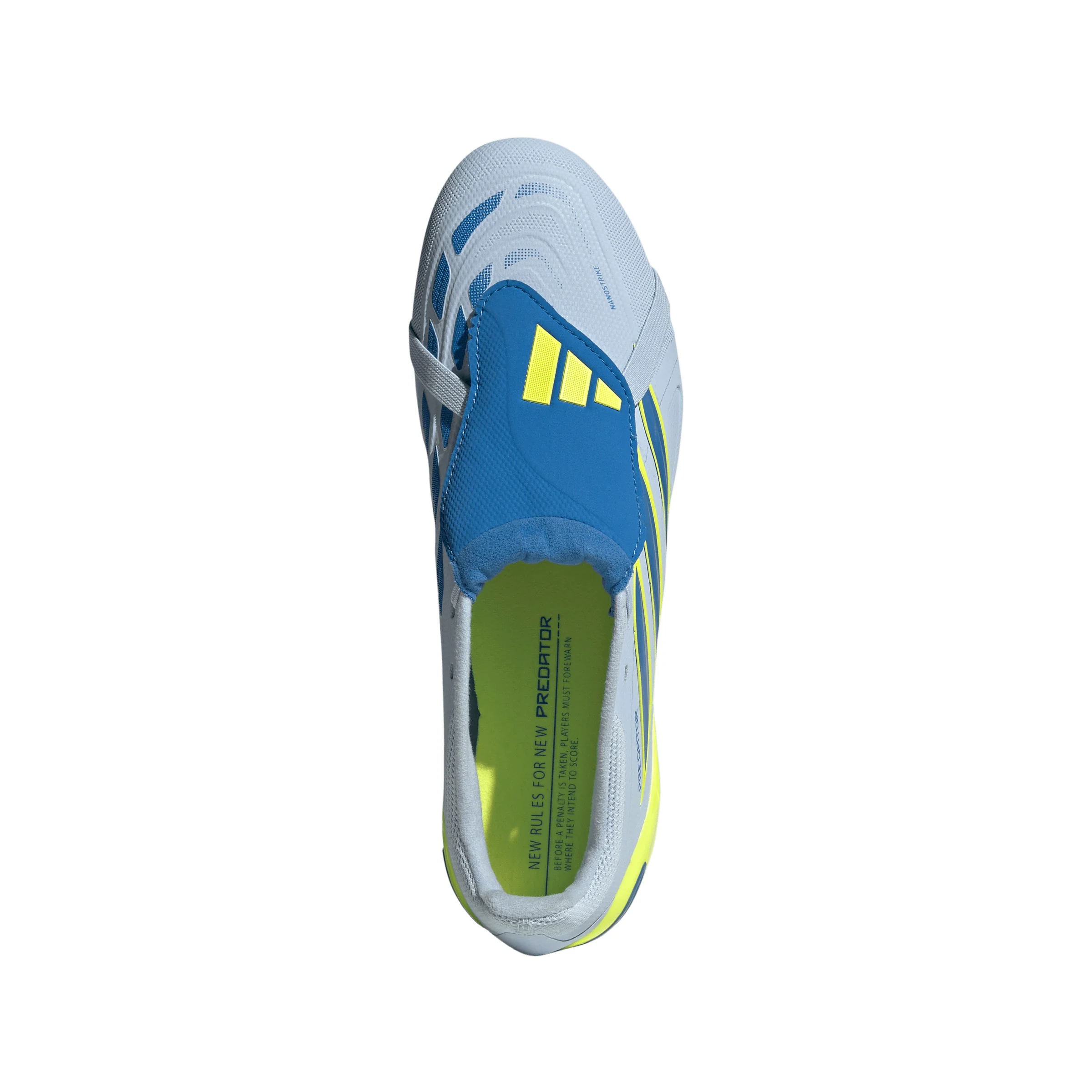 adidas Predator League FoldTongue FG Firm Ground Soccer Cleat - Crystal Sky/Ray Blue/Team Solar Yellow 2 - Image 3