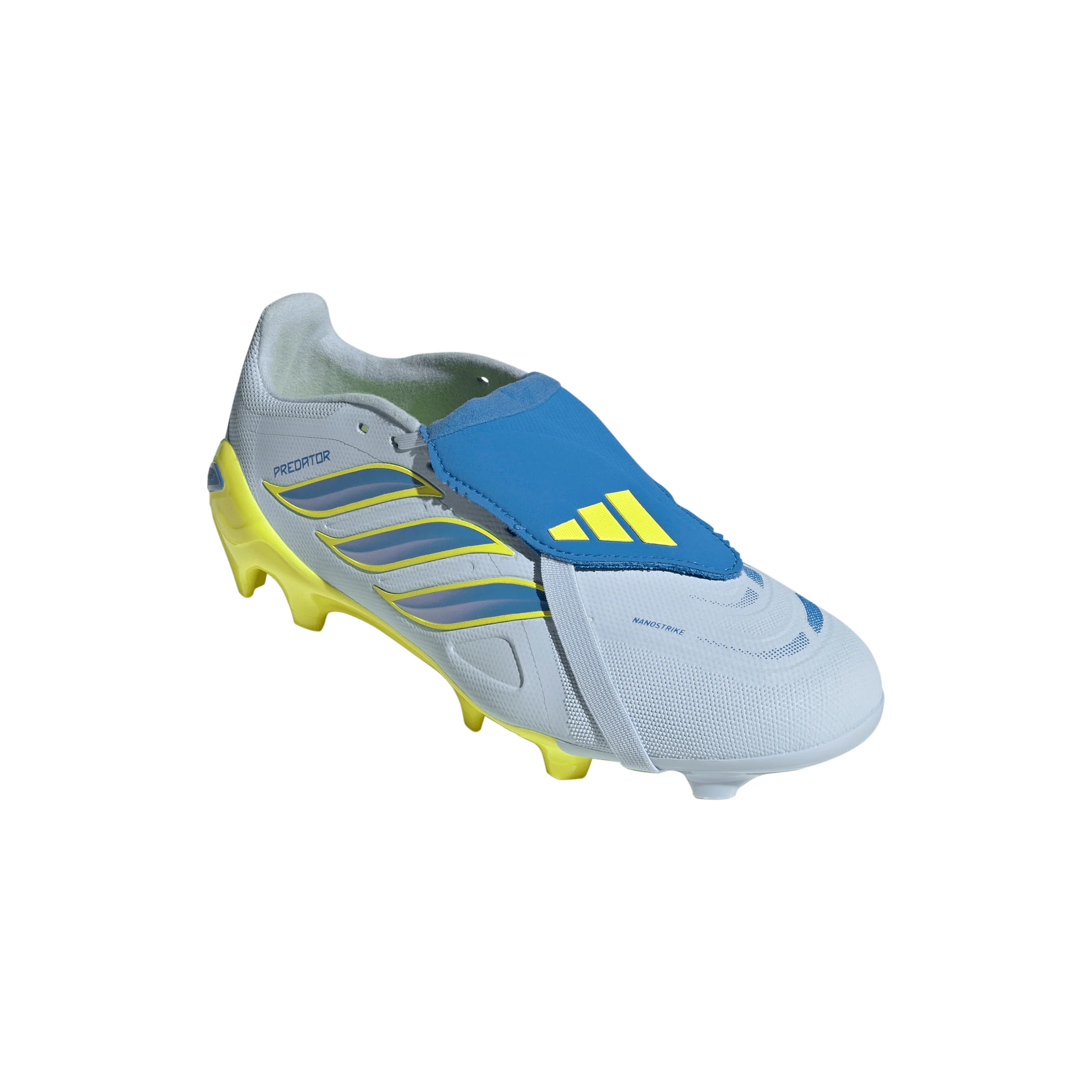 adidas Predator League FoldTongue FG Firm Ground Soccer Cleat - Crystal Sky/Ray Blue/Team Solar Yellow 2 - Image 4