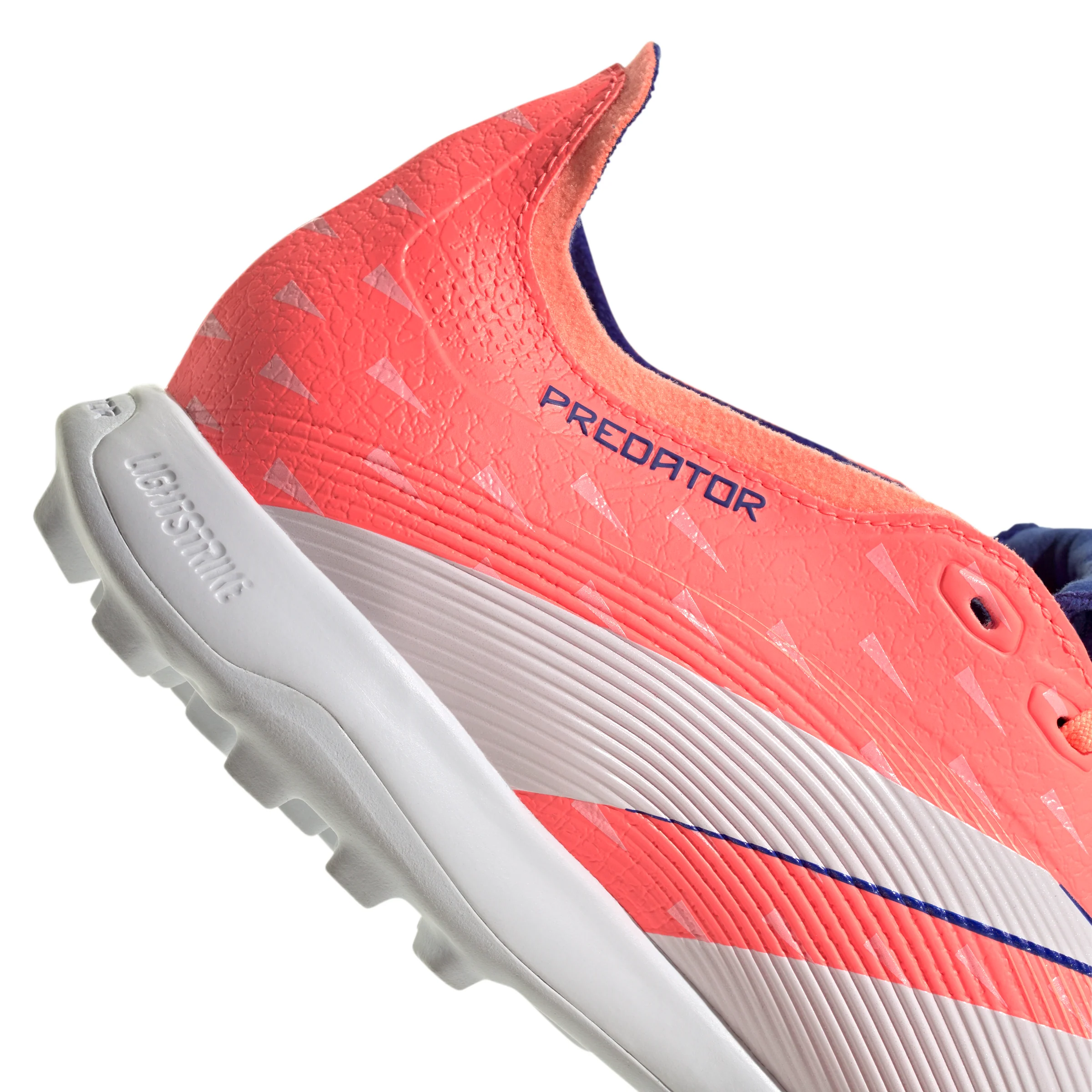 adidas Predator League FoldTongue Turf Soccer Cleat - Signal Coral / Cloud White / Beam Orange - Image 7