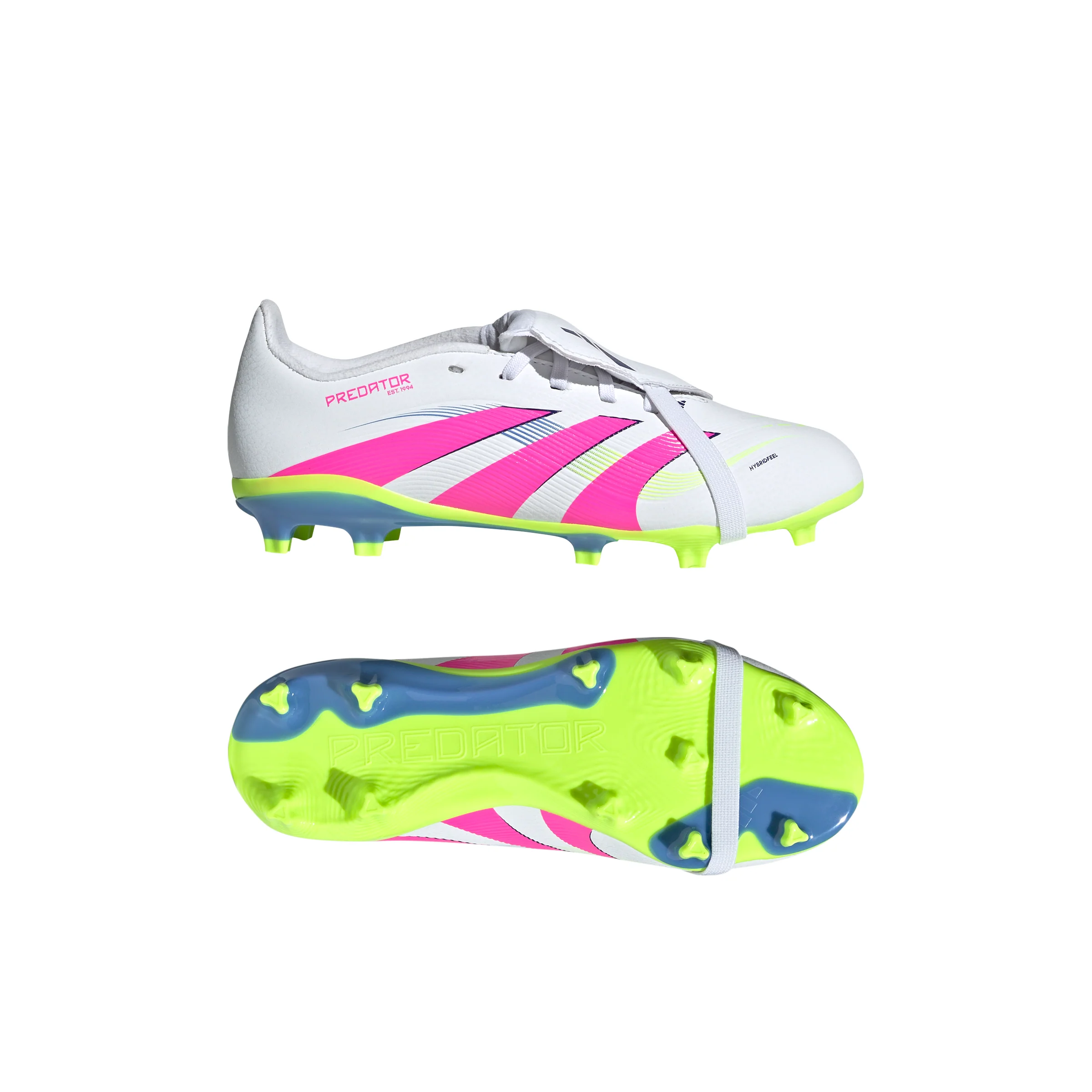 adidas Predator League FT FG Junior Firm Ground Soccer Cleat -White/Lucid Pink/ Lucid Lemon - Image 6
