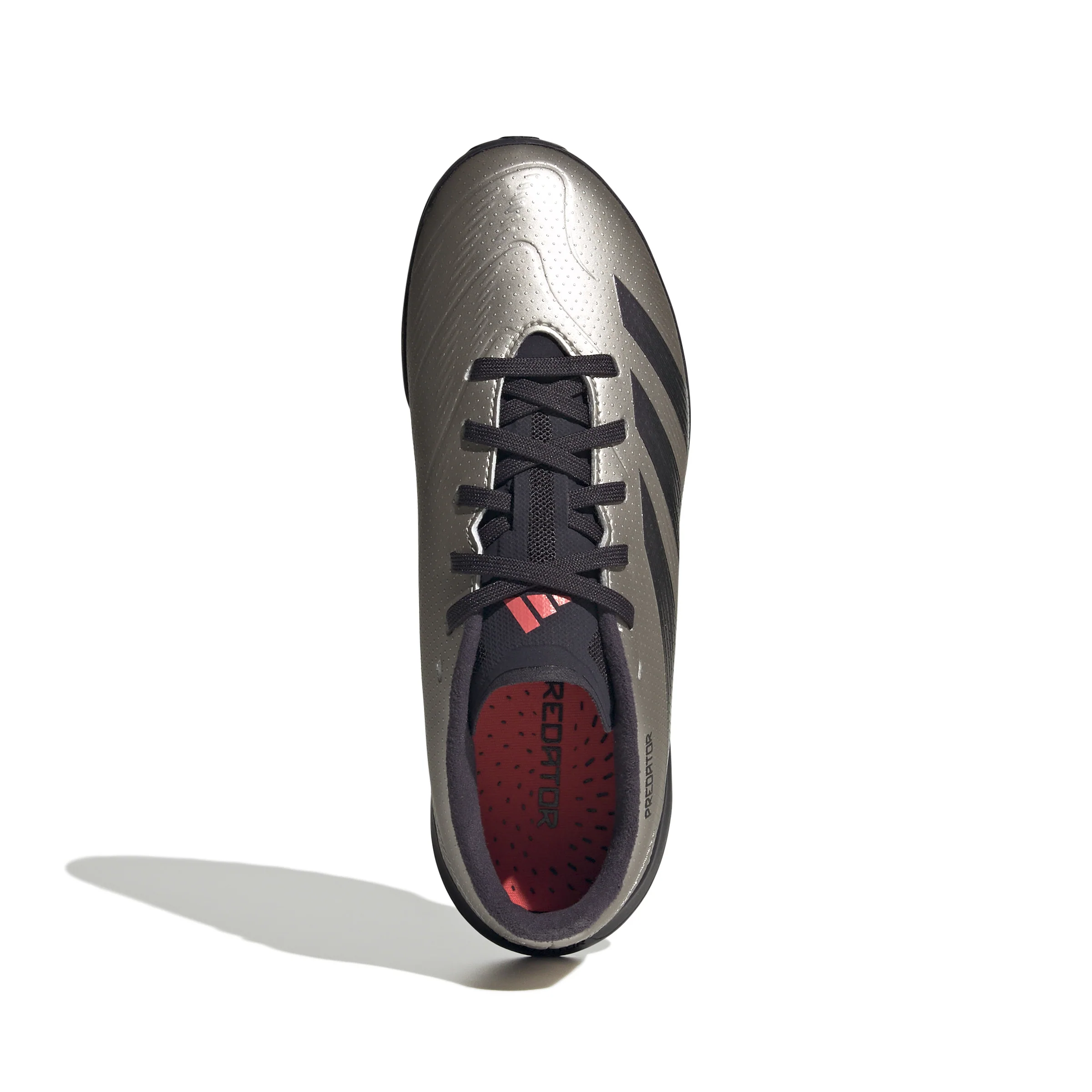 adidas Predator League Low TF Junior Turf Soccer Cleat -Platin Metallic/ Aurora Black/ Turbo - Image 4
