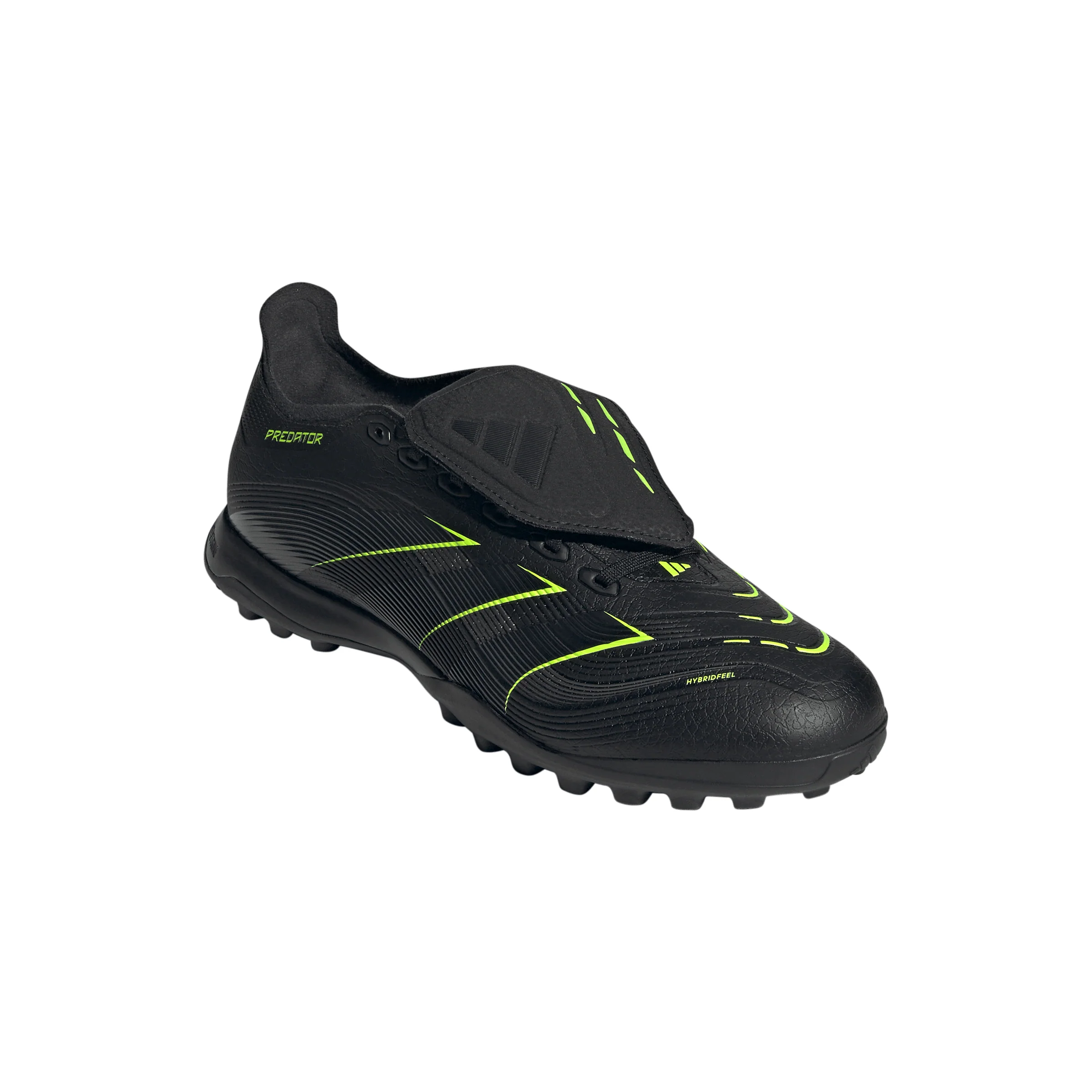 adidas Predator League Low TF Turf Soccer Cleat -Core Black / Carbon / Lucid Lemon - Image 4