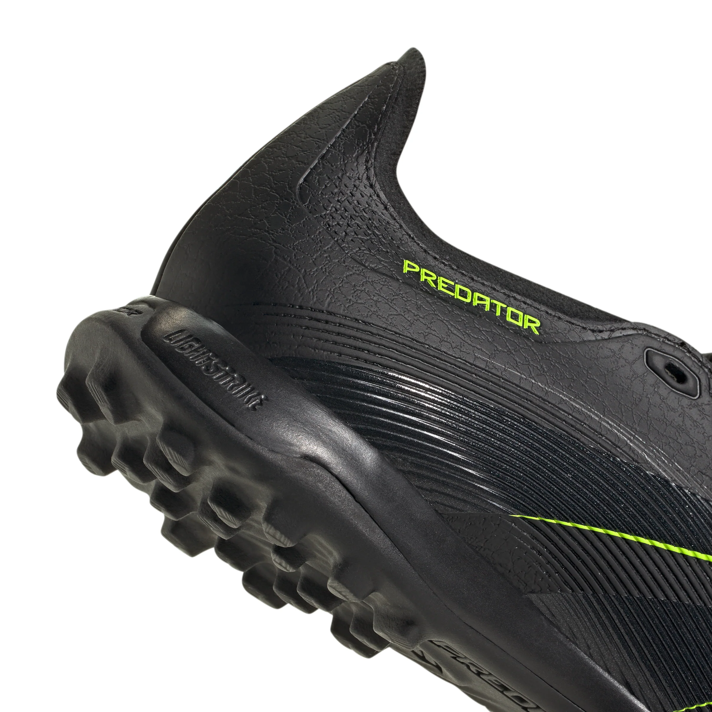 adidas Predator League Low TF Turf Soccer Cleat -Core Black / Carbon / Lucid Lemon - Image 7
