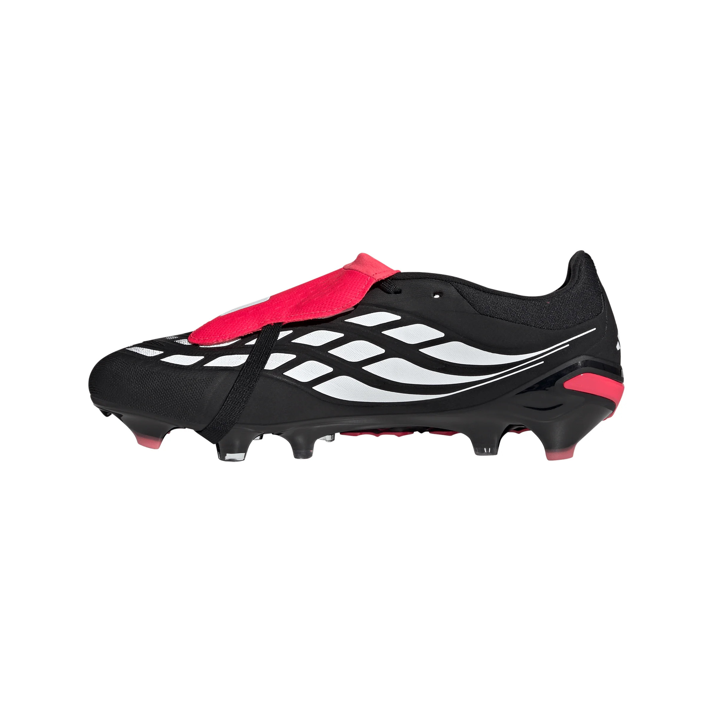 adidas Predator Pro Fold Tongue FT FG Firm Ground Soccer Cleat -Core Black / Cloud White / Lucid Red - Image 2