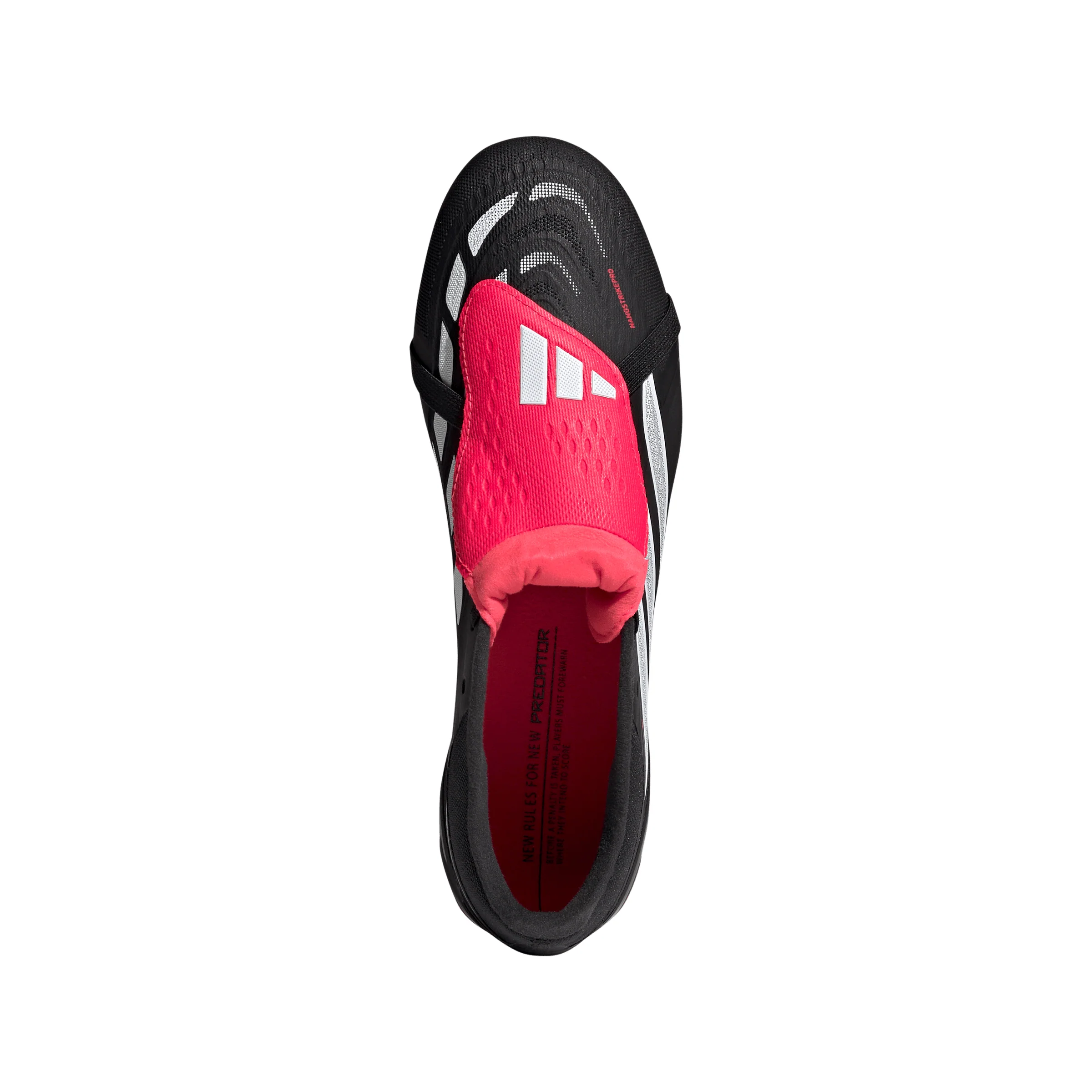 adidas Predator Pro Fold Tongue FT FG Firm Ground Soccer Cleat -Core Black / Cloud White / Lucid Red - Image 3