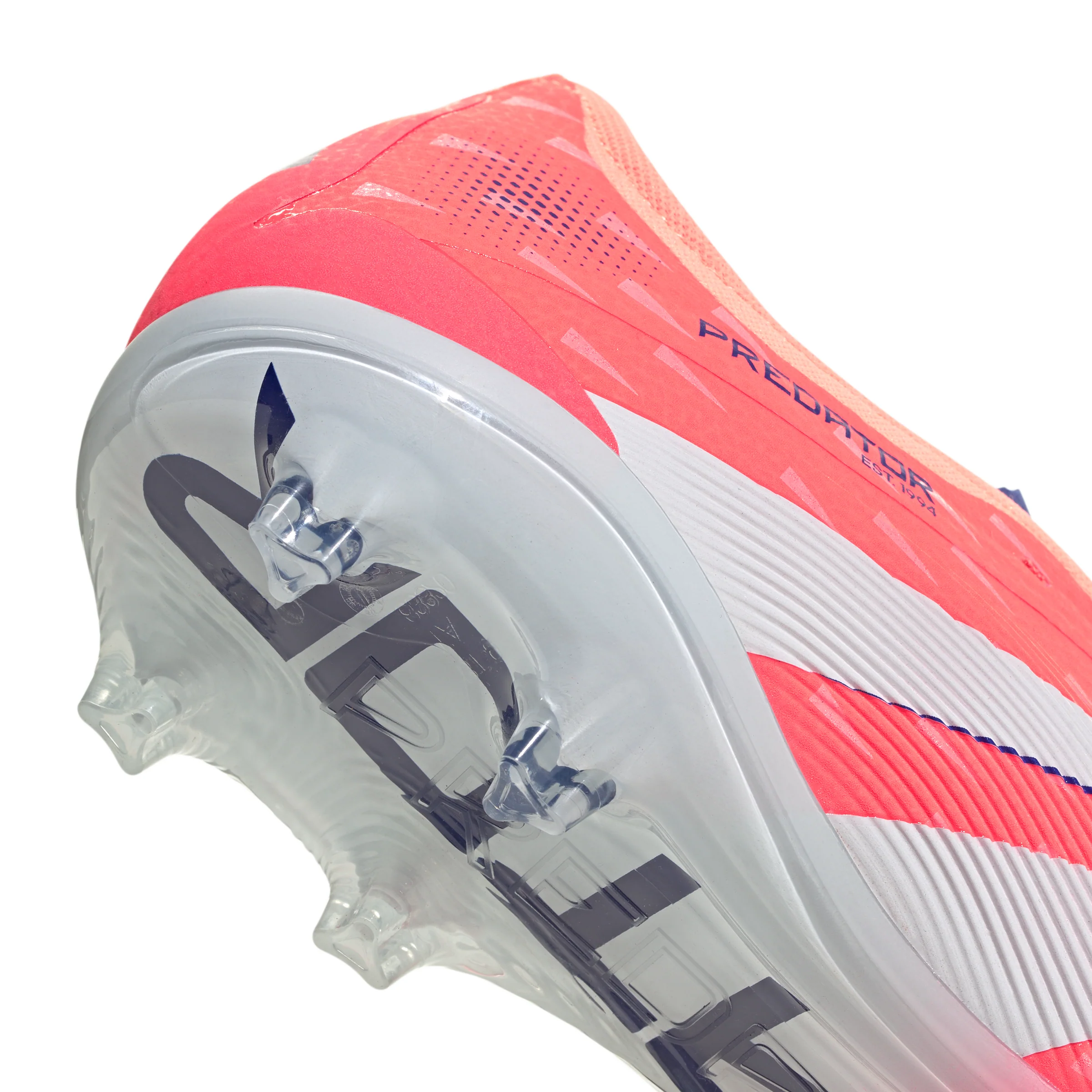 adidas Predator Pro Fold Tongue FT FG Firm Ground Soccer Cleat -Signal Coral / Cloud White / Beam Orange - Image 7