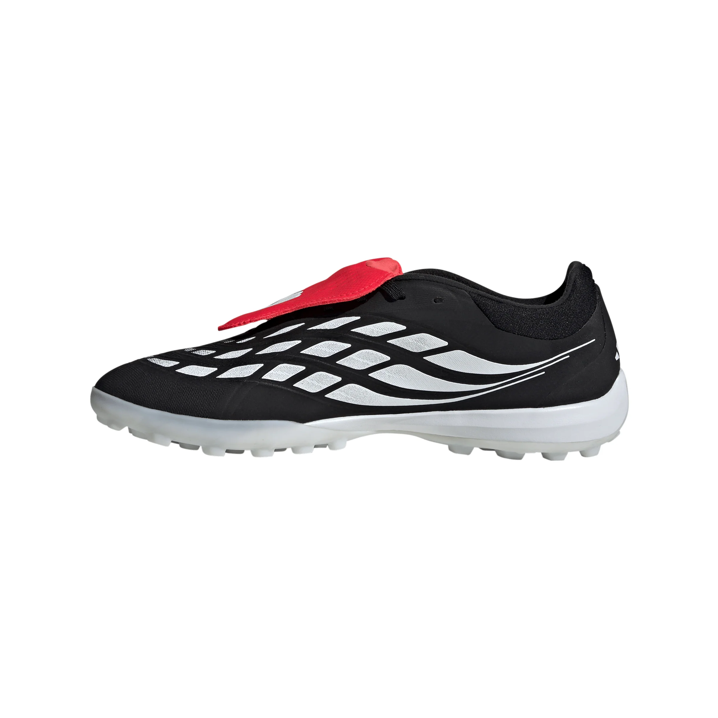adidas Predator Pro Fold Tongue FT TF Turf Soccer Cleat - Core Black / Cloud White / Lucid Red - Image 2