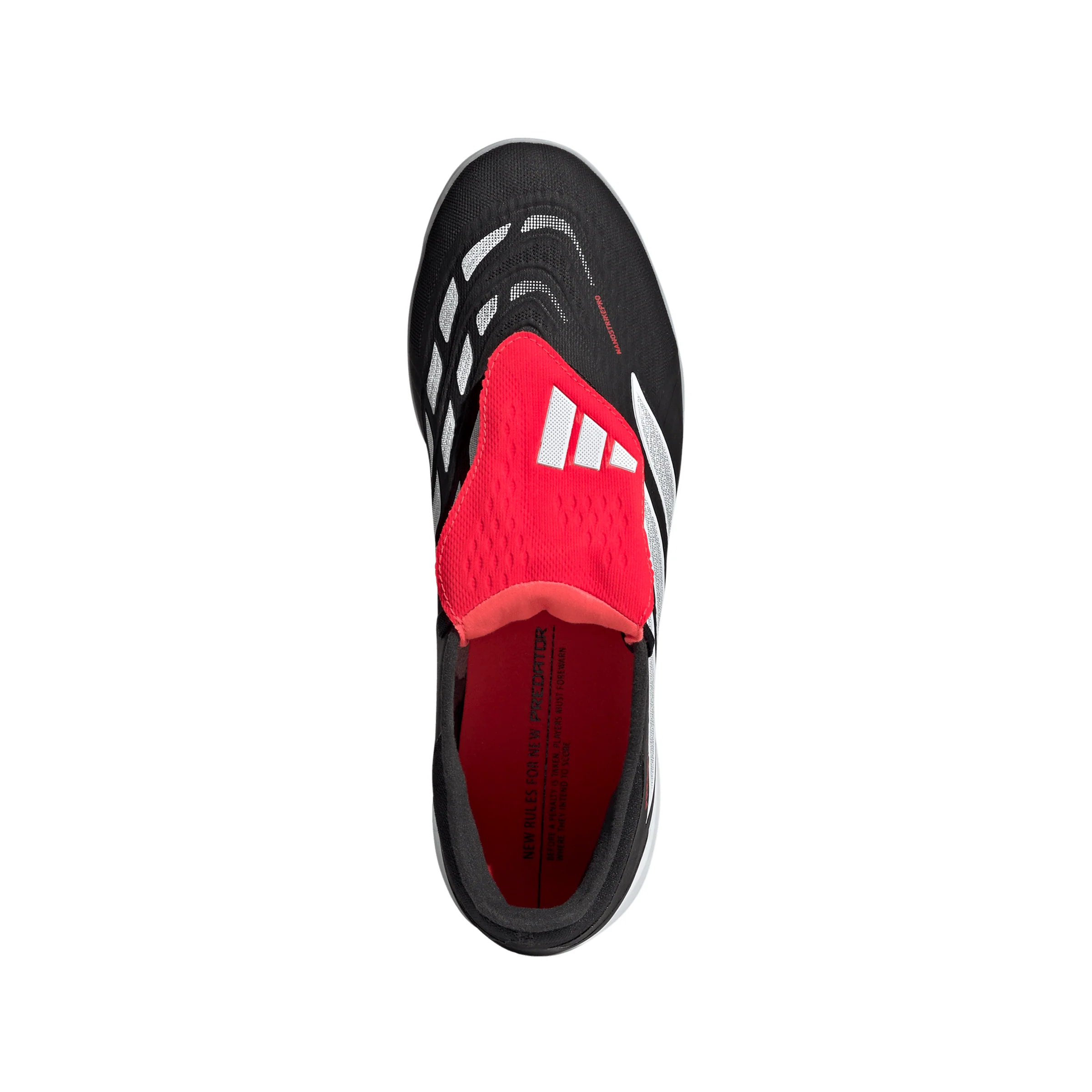 adidas Predator Pro Fold Tongue FT TF Turf Soccer Cleat - Core Black / Cloud White / Lucid Red - Image 3