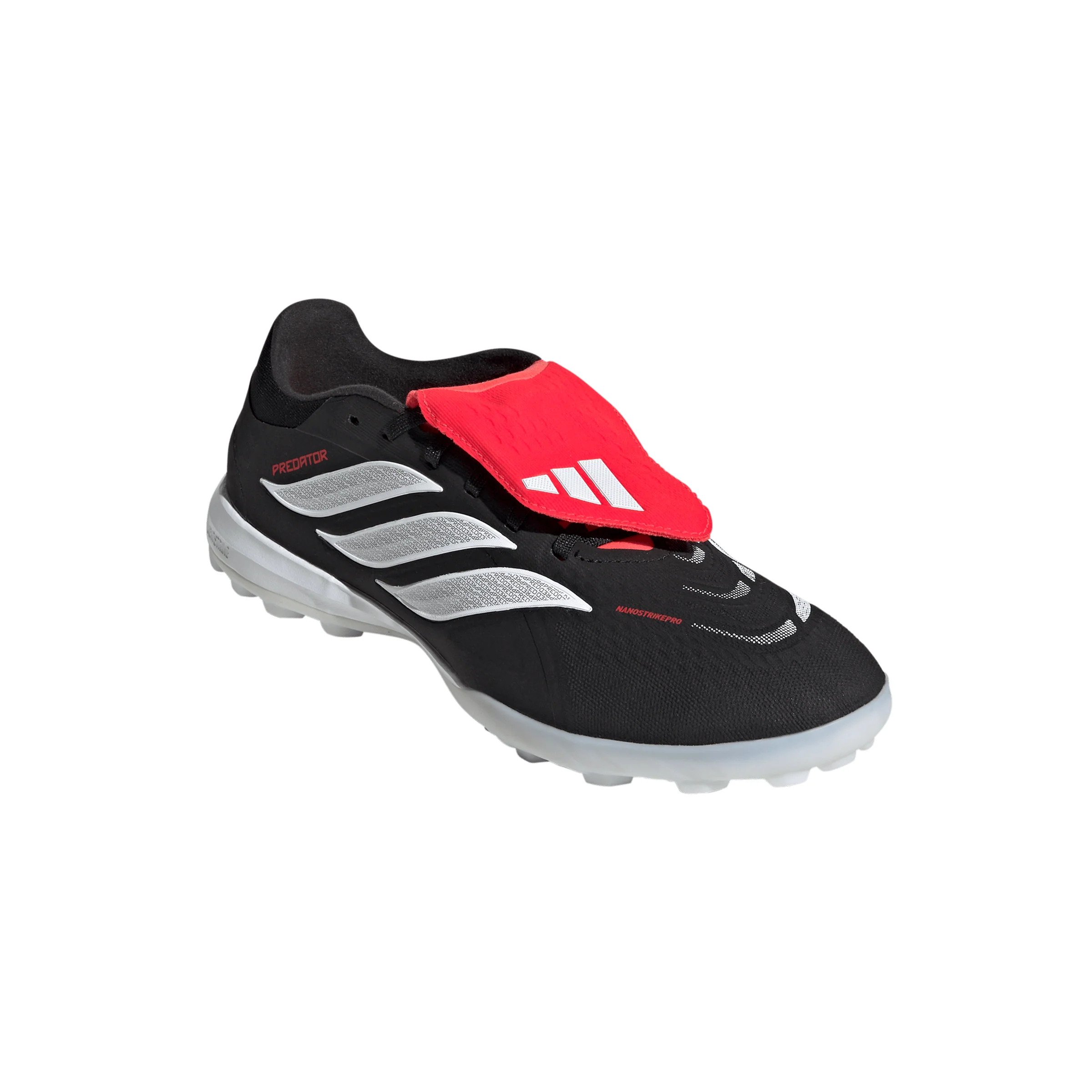 adidas Predator Pro Fold Tongue FT TF Turf Soccer Cleat - Core Black / Cloud White / Lucid Red - Image 4