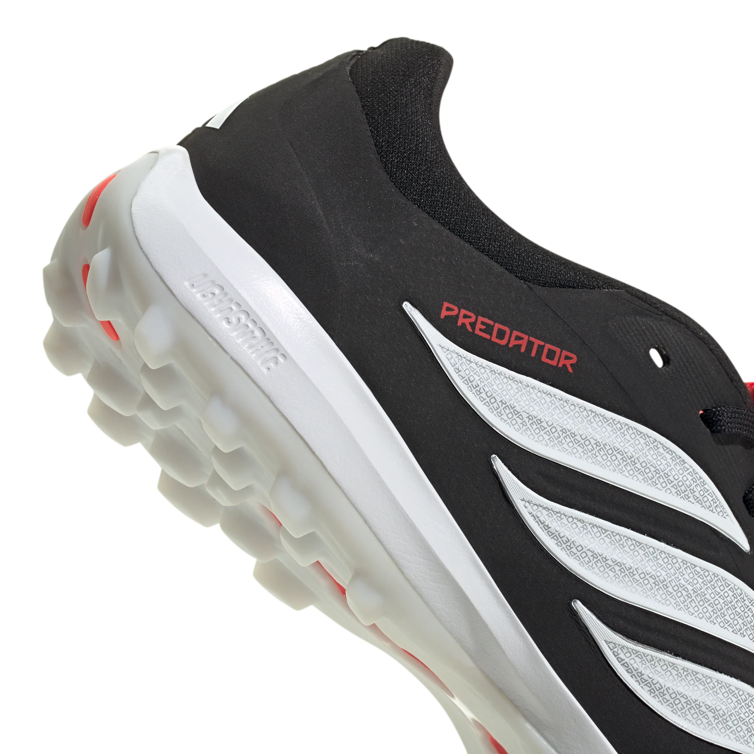 adidas Predator Pro Fold Tongue FT TF Turf Soccer Cleat - Core Black / Cloud White / Lucid Red - Image 6