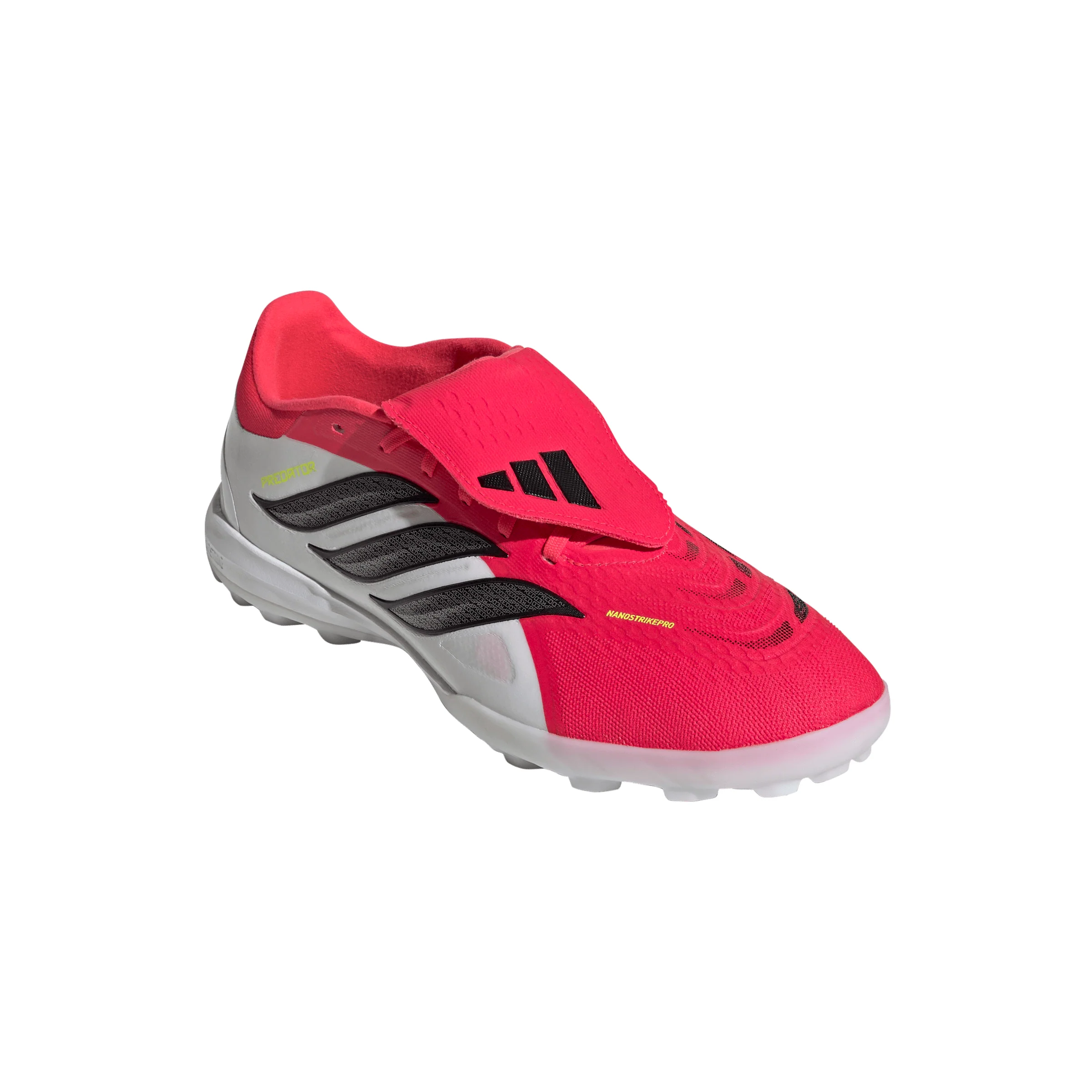 adidas Predator Pro Fold Tongue FT TF Turf Soccer Cleat -Lucid Red / Core Black / Cloud White - Image 4