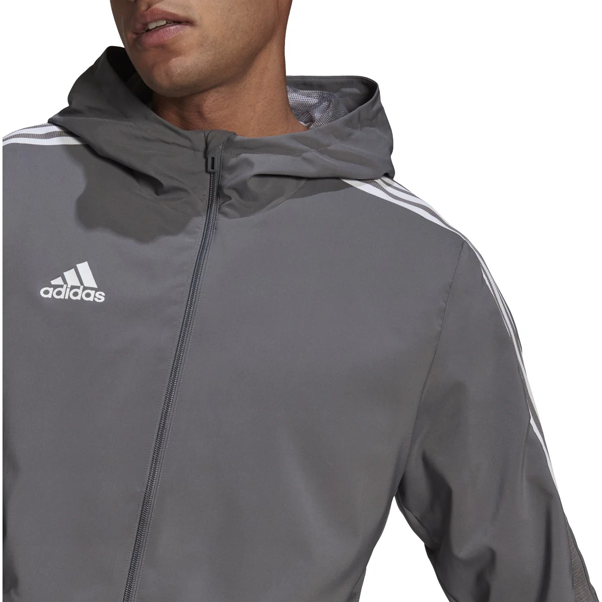 adidas Tiro 21 Windbreaker - Grey/White - Image 3