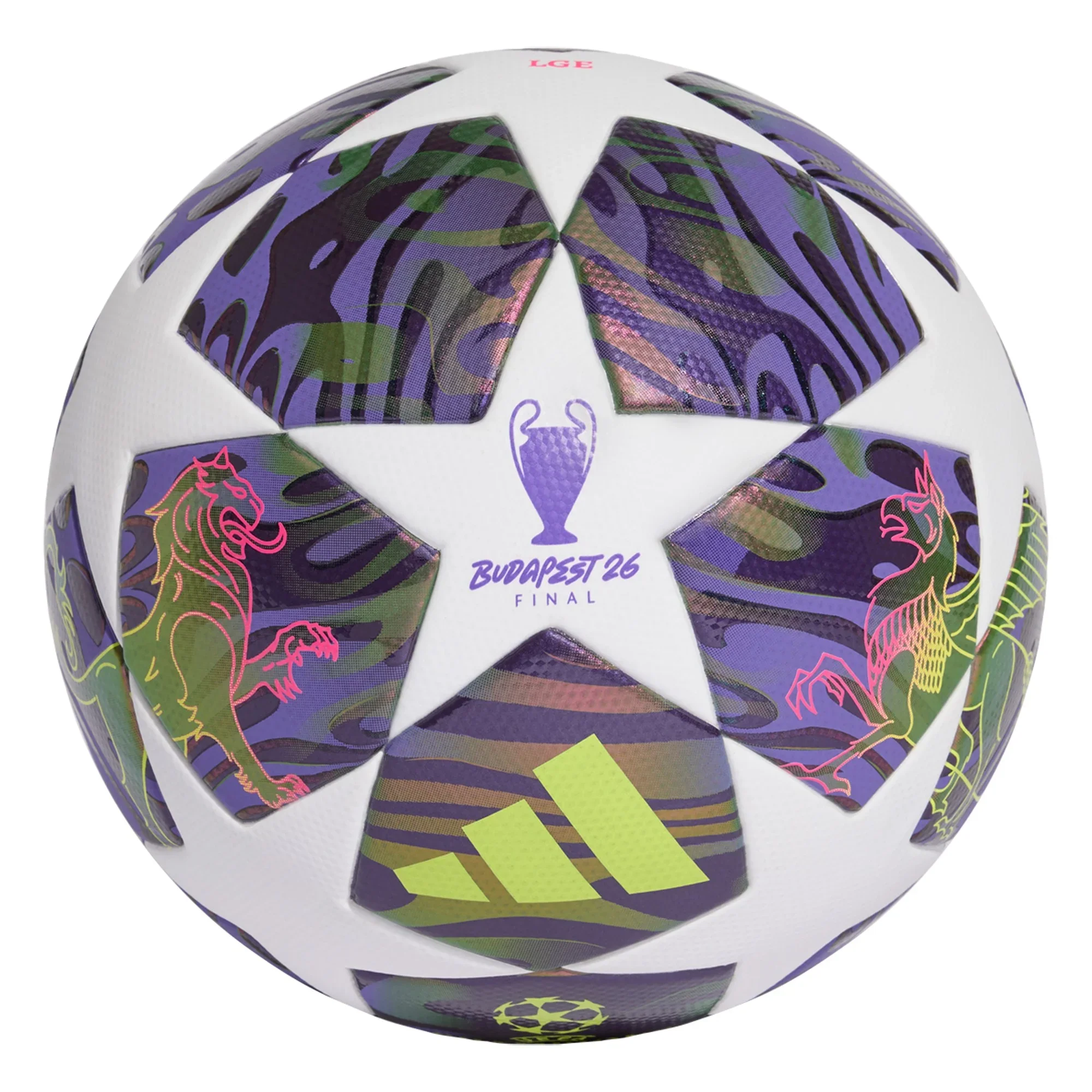 adidas UEFA Champions League Final League Soccer Ball 2026 - Purple/White/Yellow