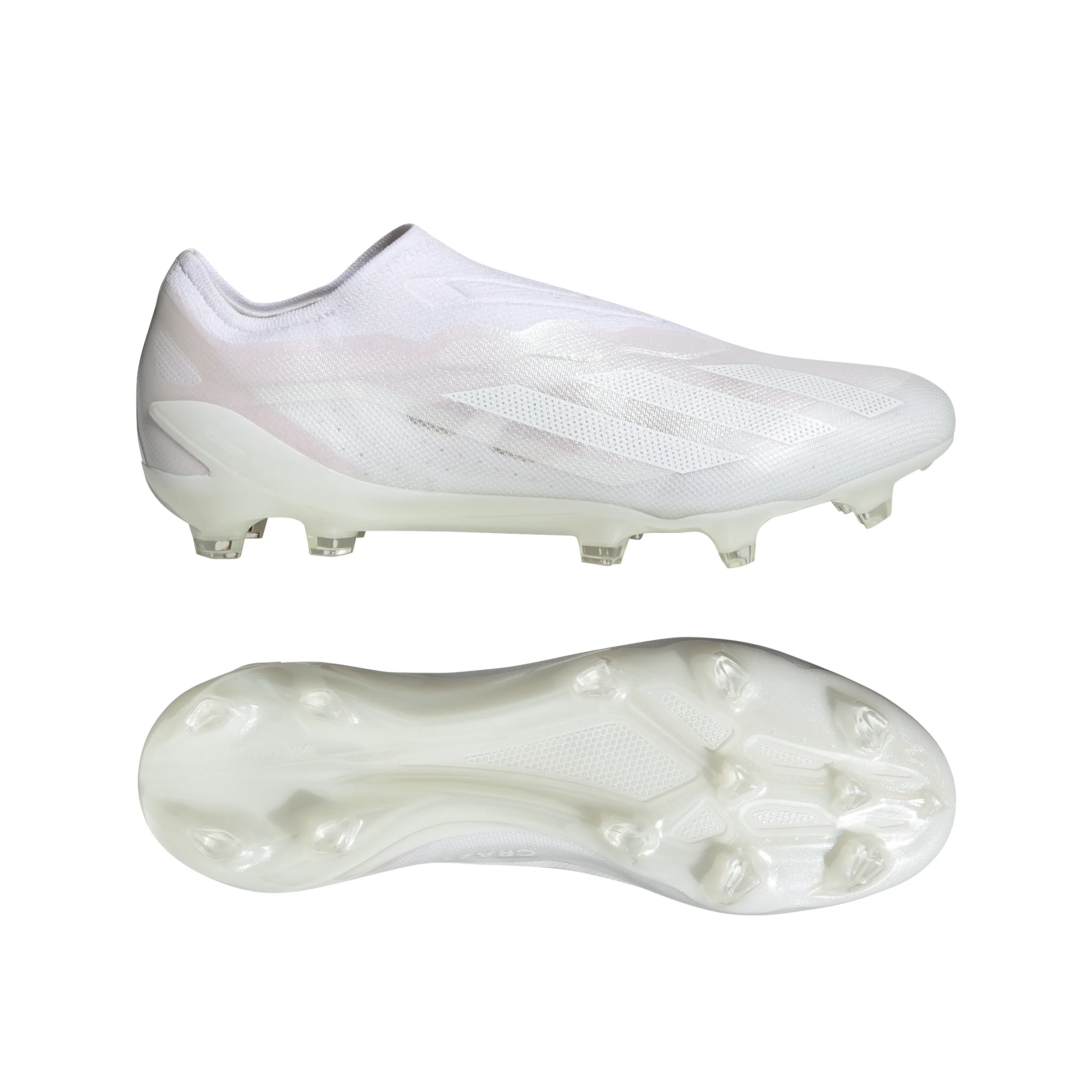 adidas X CrazyFast.1 Laceless FG Firm Ground Soccer Cleat - Cloud White / Cloud White - Image 6