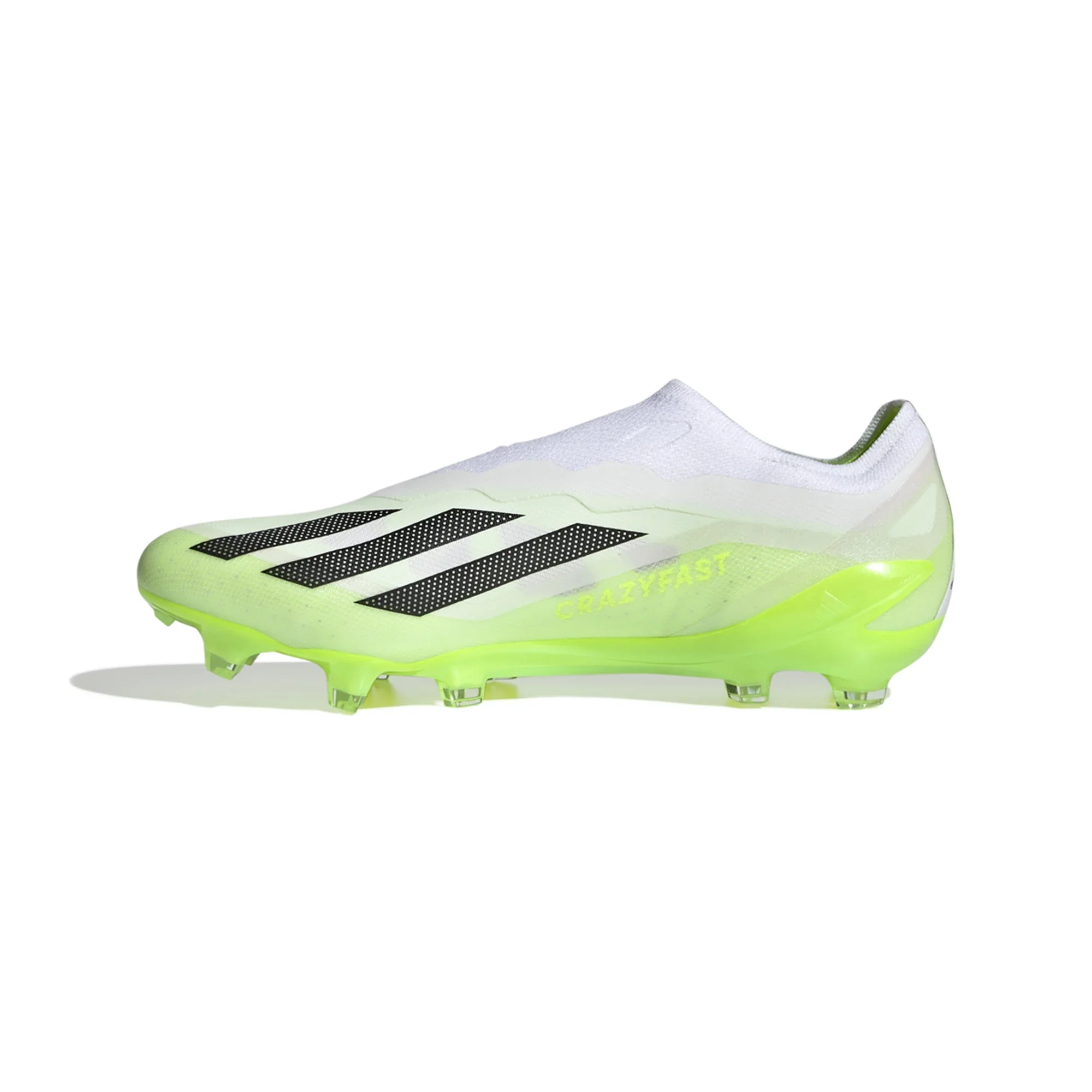 adidas X CrazyFast.1 Laceless FG Firm Ground Soccer Cleat - White/Core Black/Lucid Lemon - Image 2