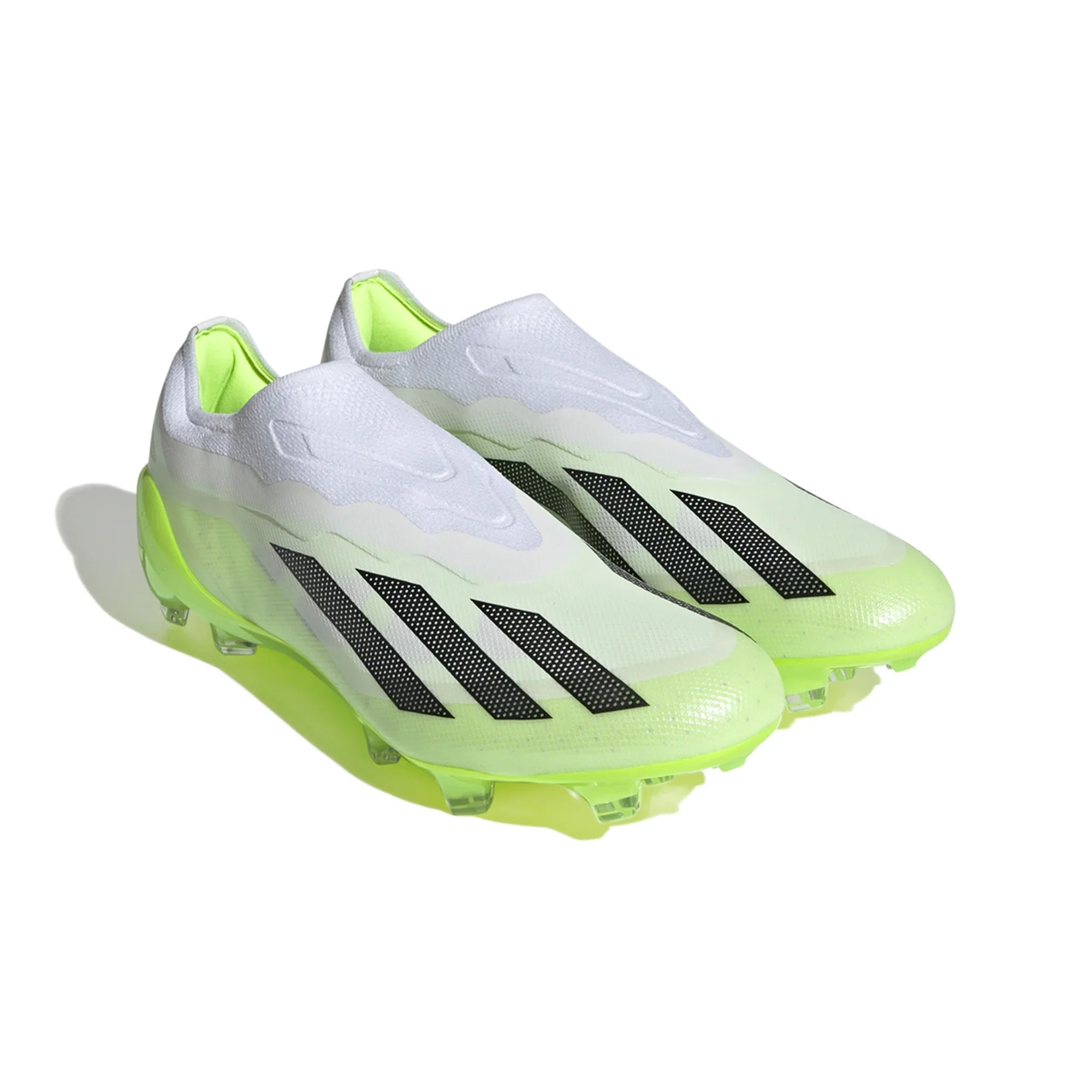 adidas X CrazyFast.1 Laceless FG Firm Ground Soccer Cleat - White/Core Black/Lucid Lemon - Image 4