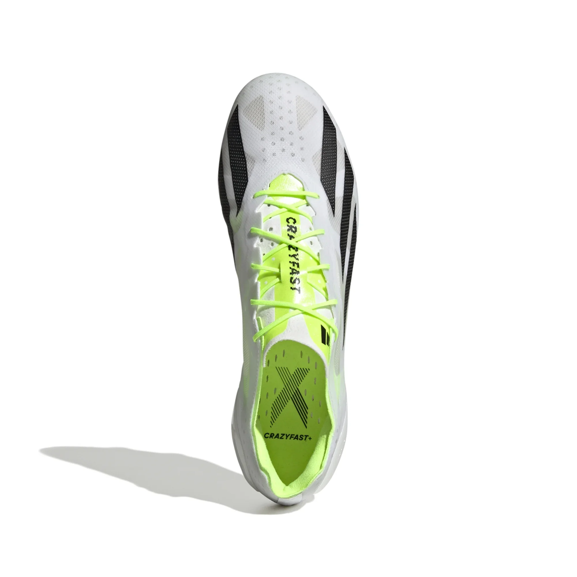 adidas X CrazyFast+ FG Firm Ground Soccer Cleat - White/Core Black/Lucid Lemon - Image 3