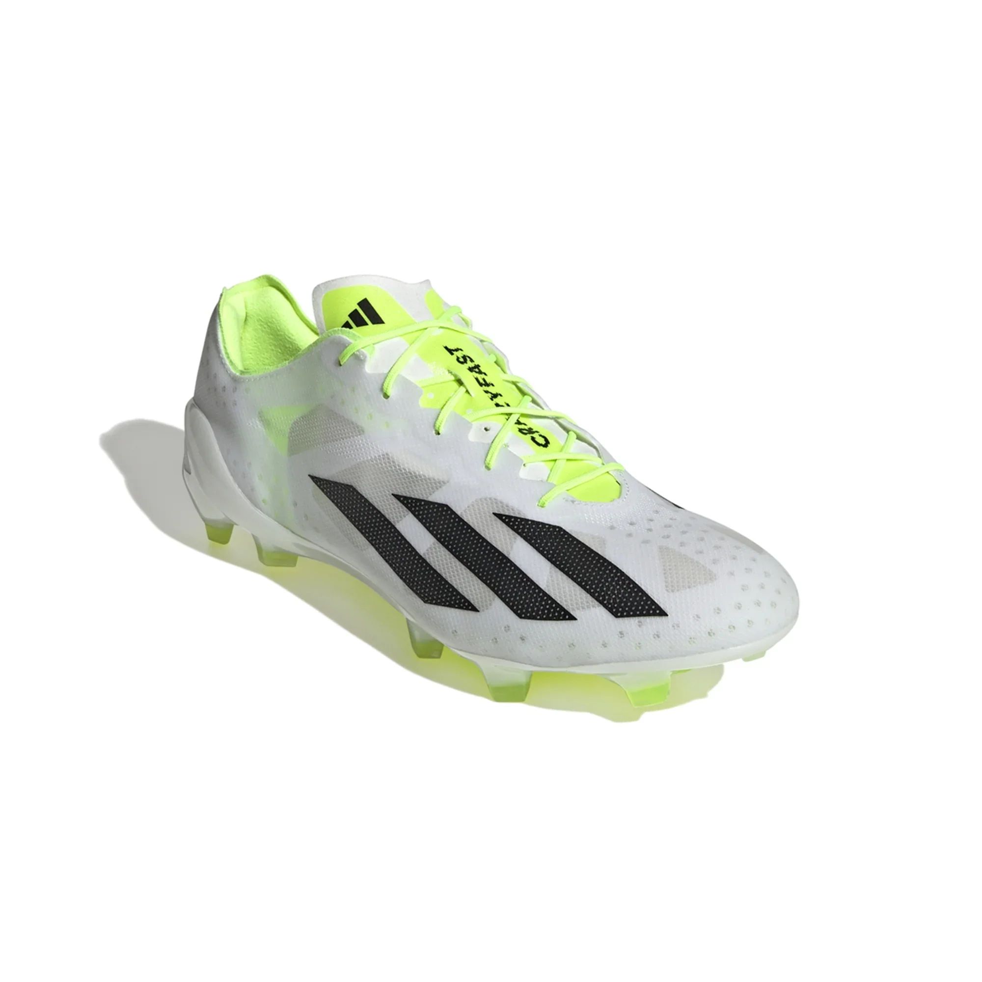 adidas X CrazyFast+ FG Firm Ground Soccer Cleat - White/Core Black/Lucid Lemon - Image 4