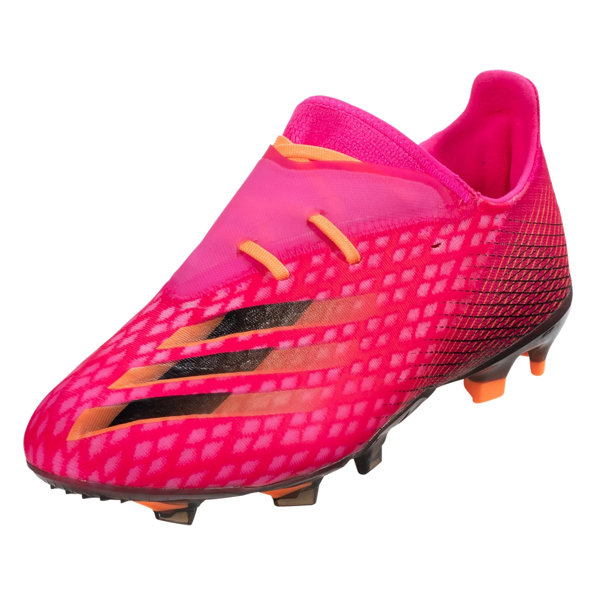 adidas X Ghosted .2 Firm Ground Cleats - Shock Pink/Core Black/Screaming Orange - Image 3